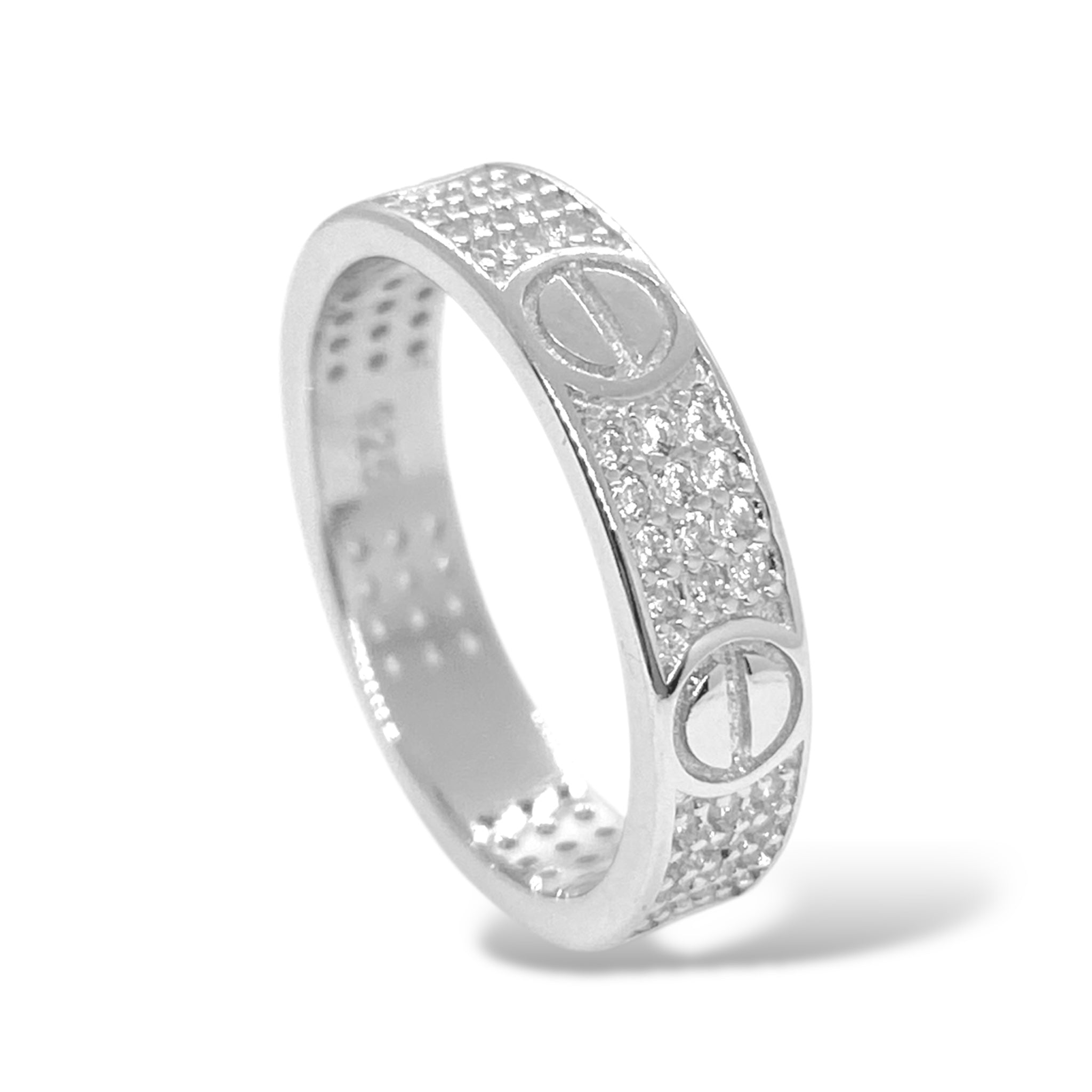 Anello Eternity con Viti e pavé