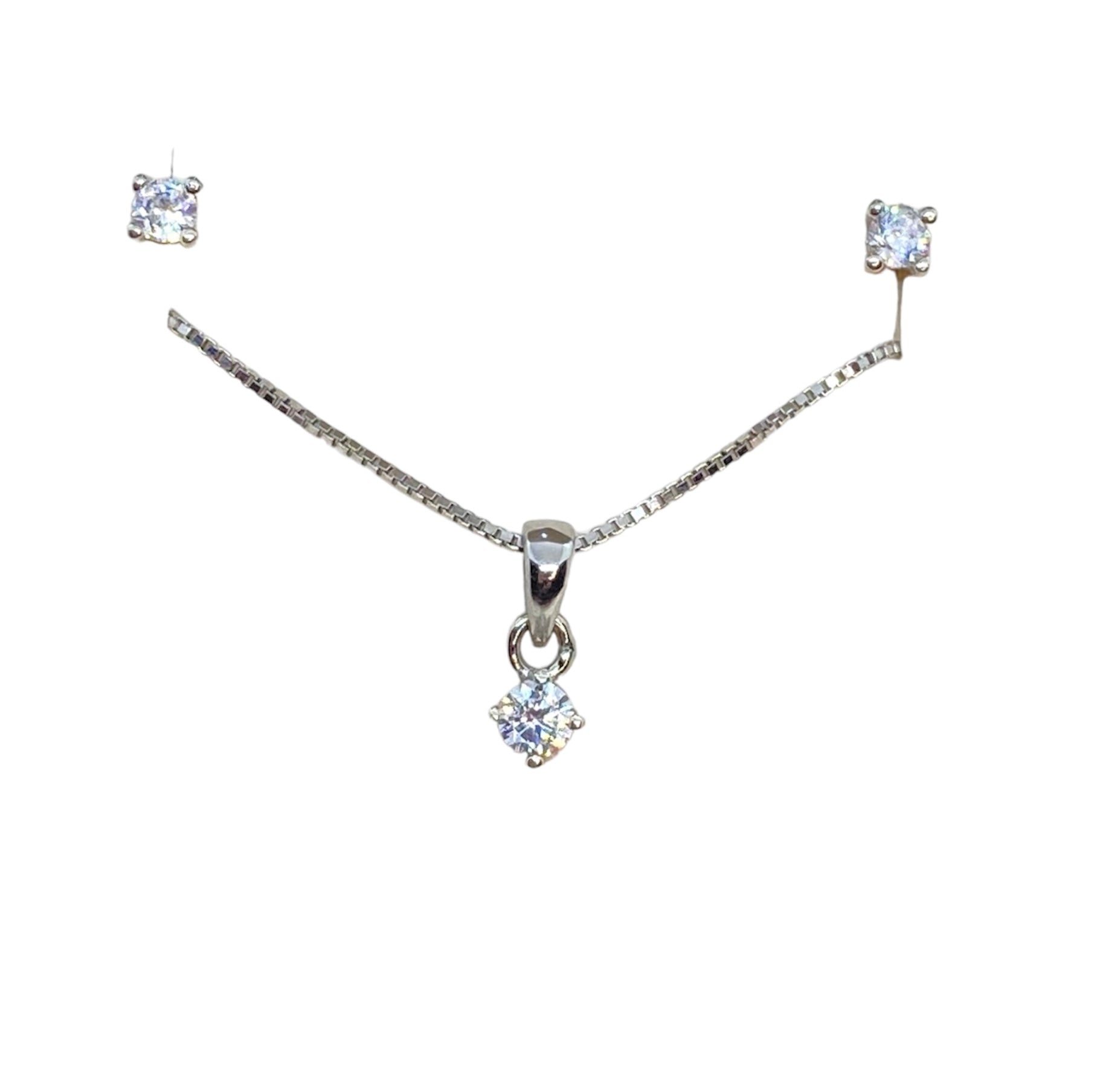 Collana e orecchini punto luce