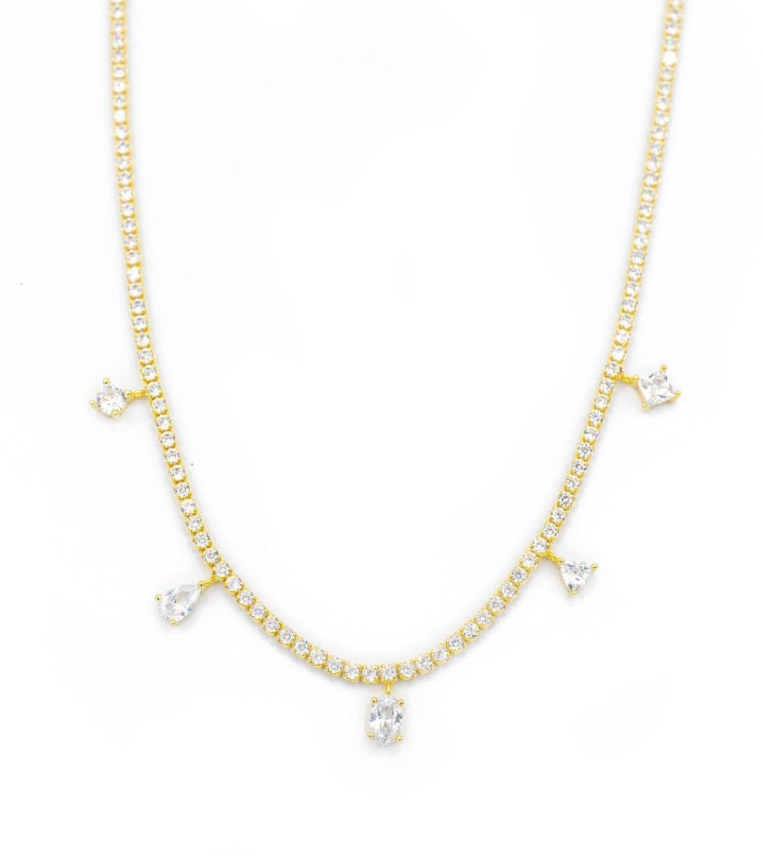 Collana tennis con pendenti