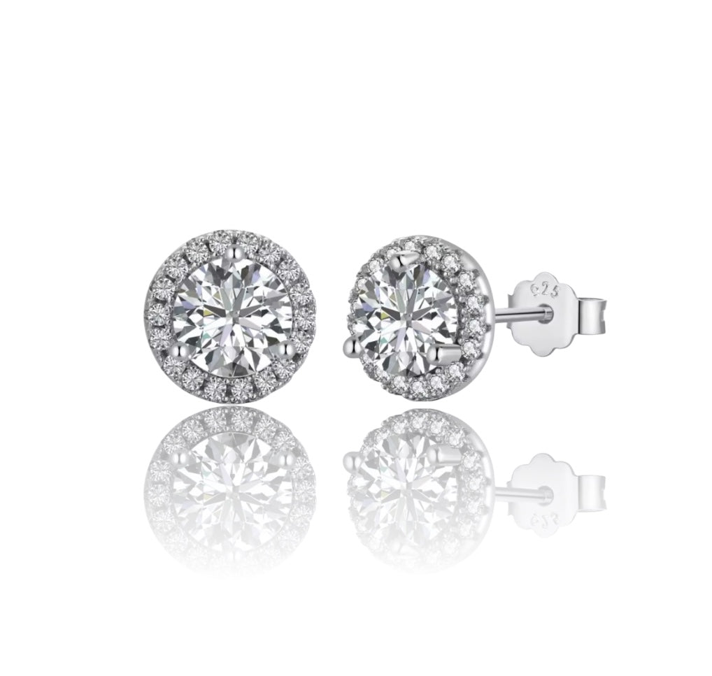 Orecchini punto luce con giro scintillante