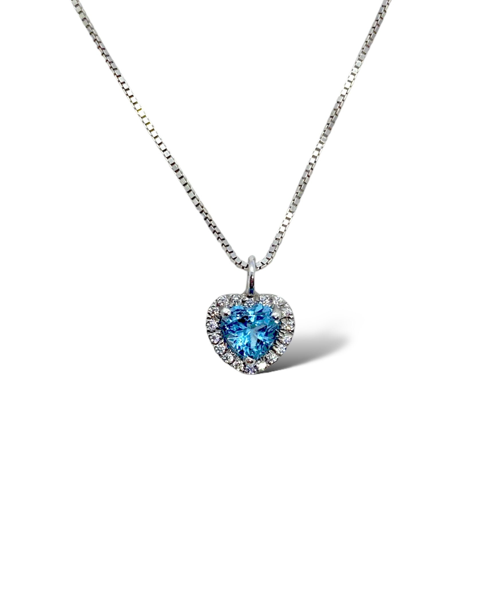 Collana cuore con topazio naturale scintillante