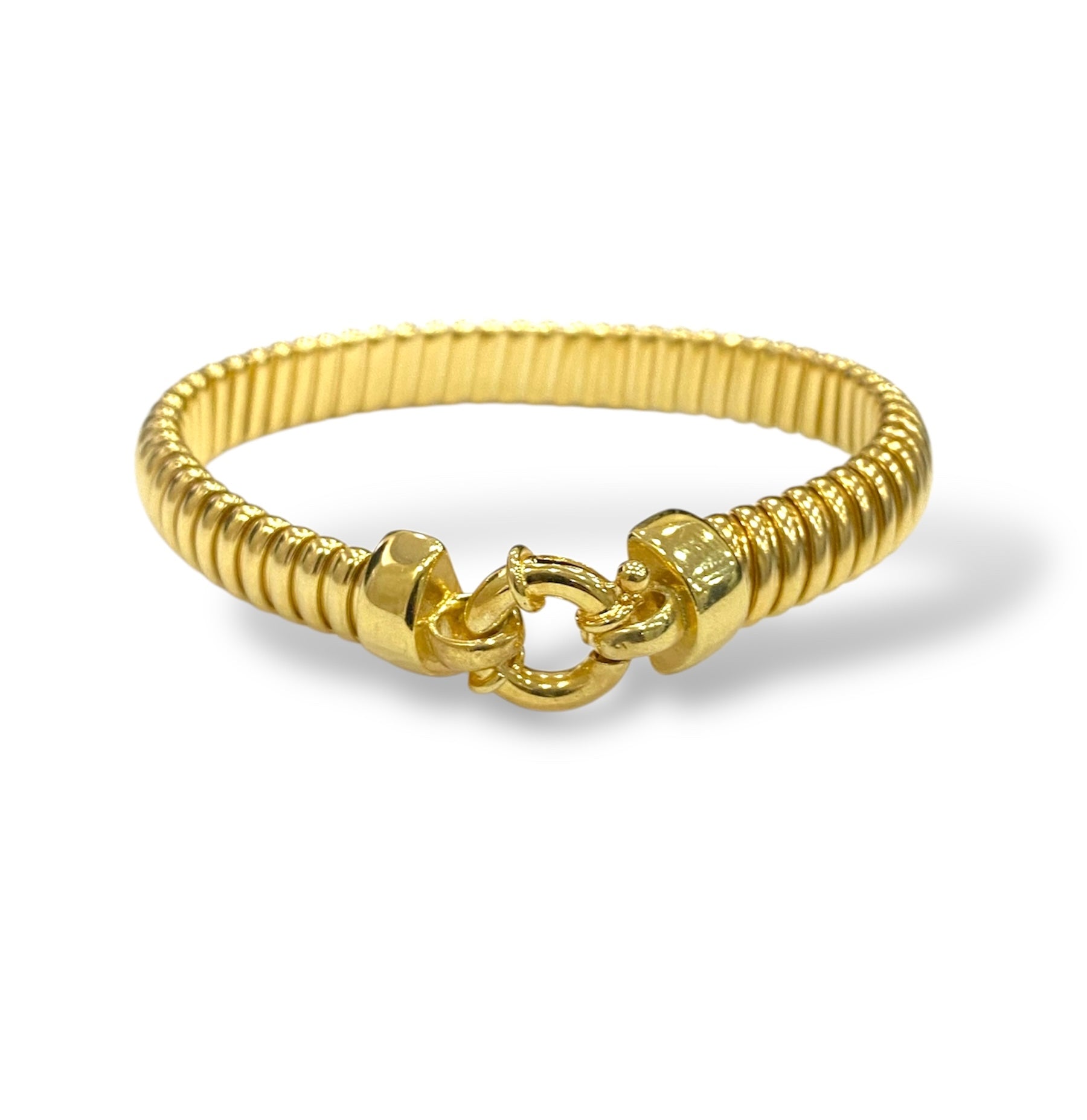 Bracciale maglia tubolare con chiusura ad anello