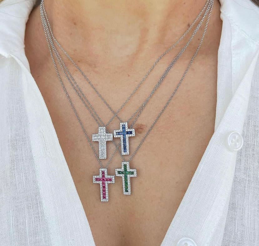 Collana cross Luxury pavé