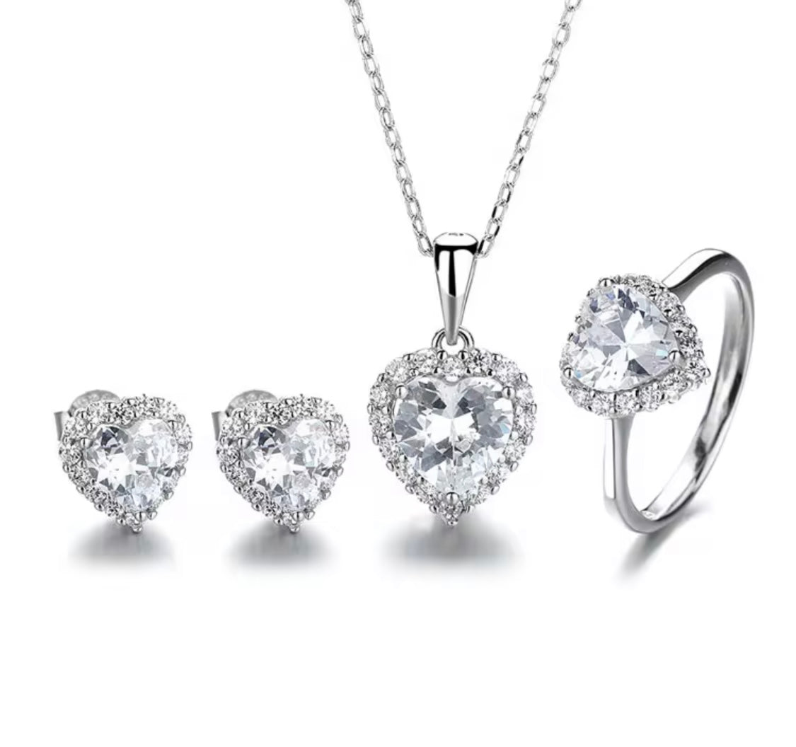 Parure cuori luccicanti