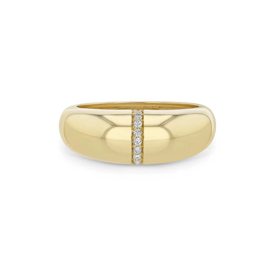 Anello a fascia con decoro luminoso