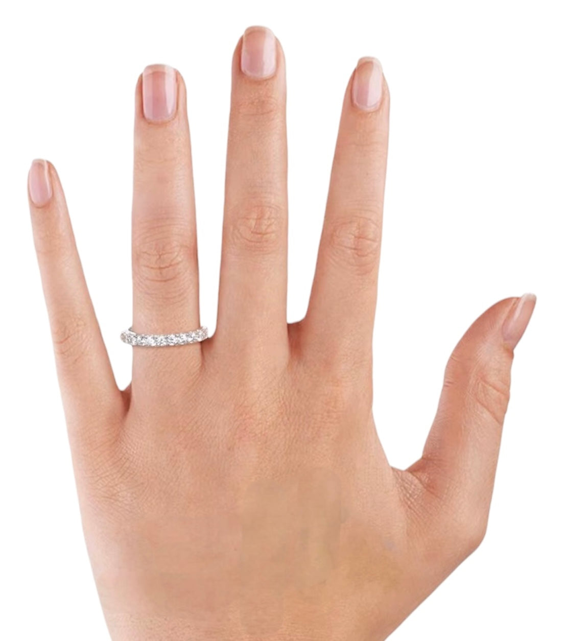 Anello semi eternity con moissaniti