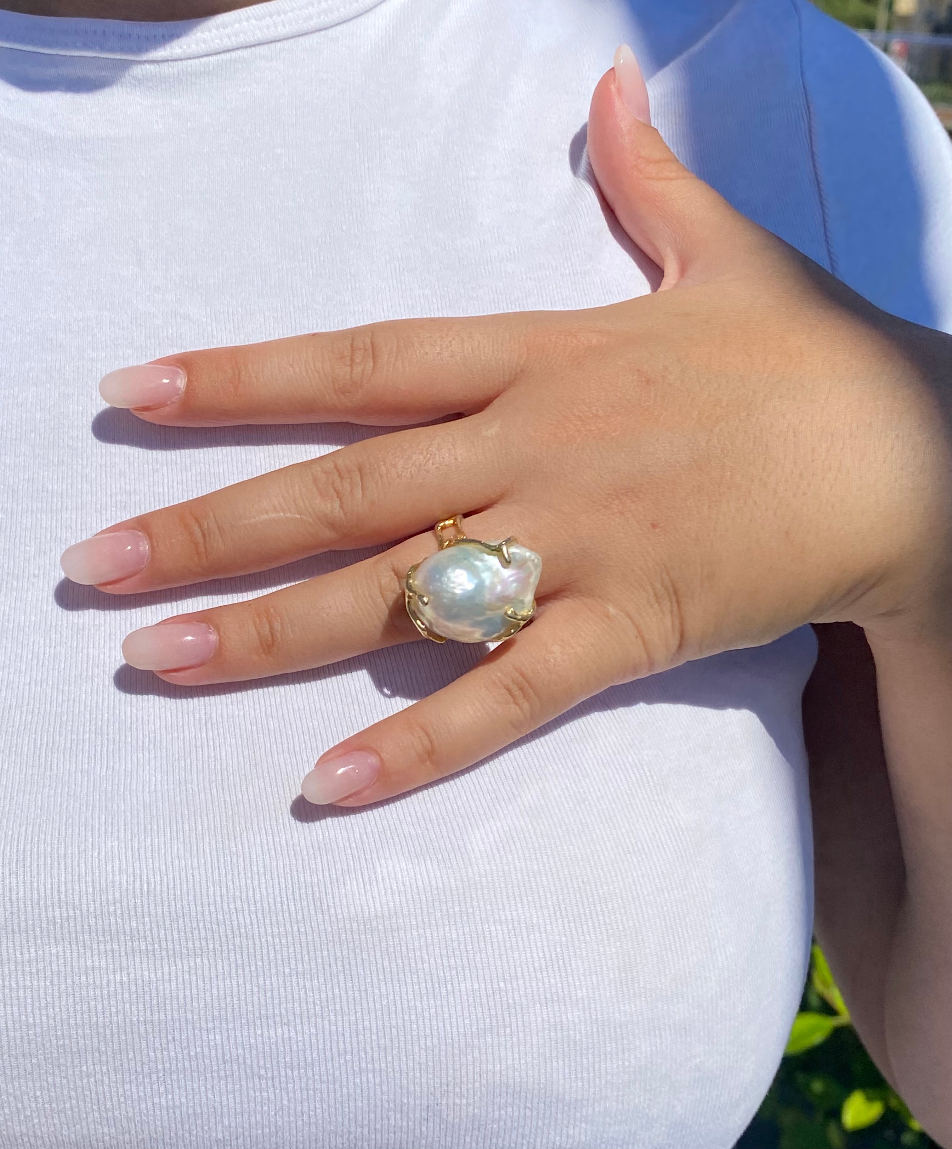 Anello Perla Barocca in ARGENTO 925