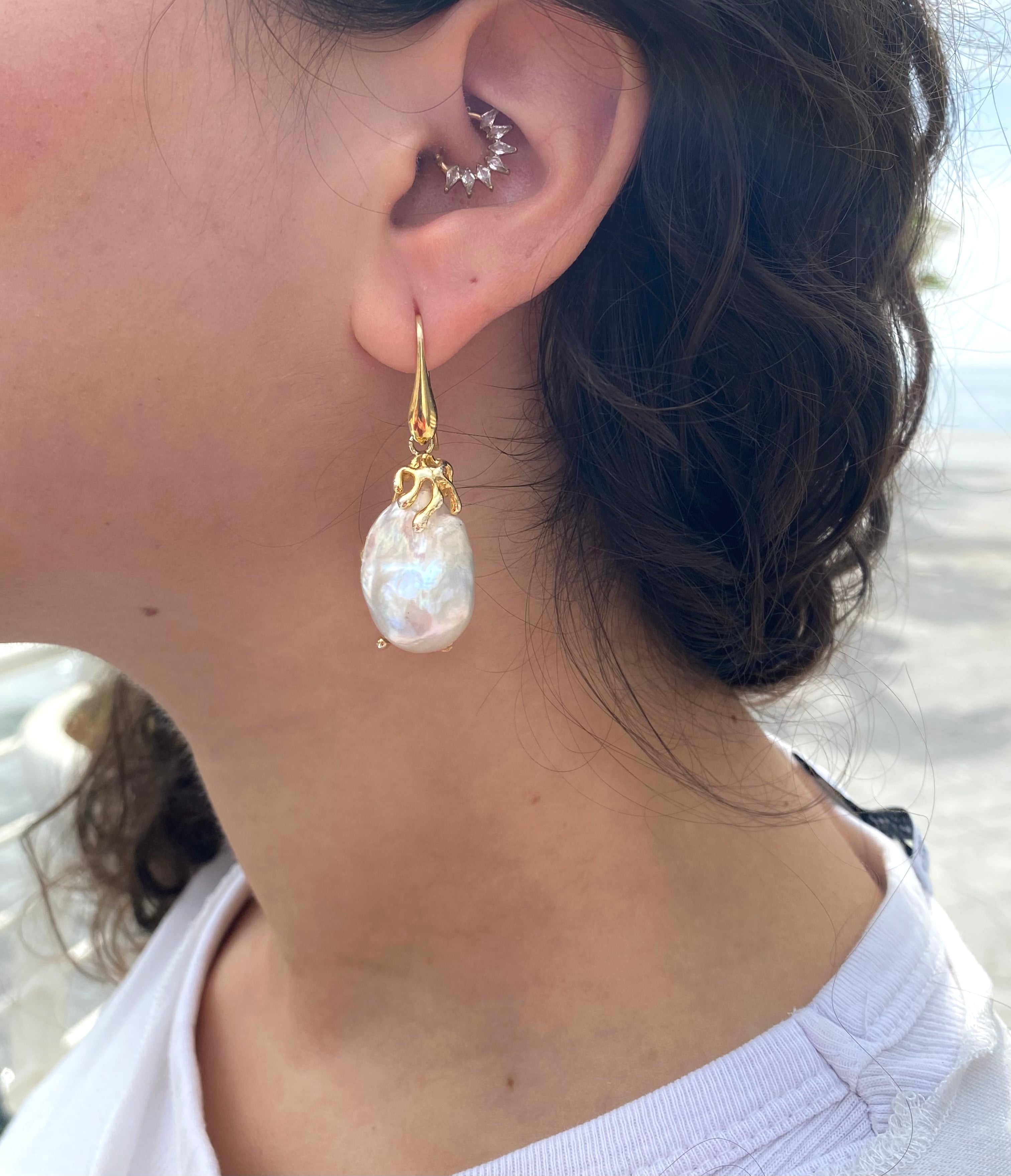 Orecchini in perla barocca