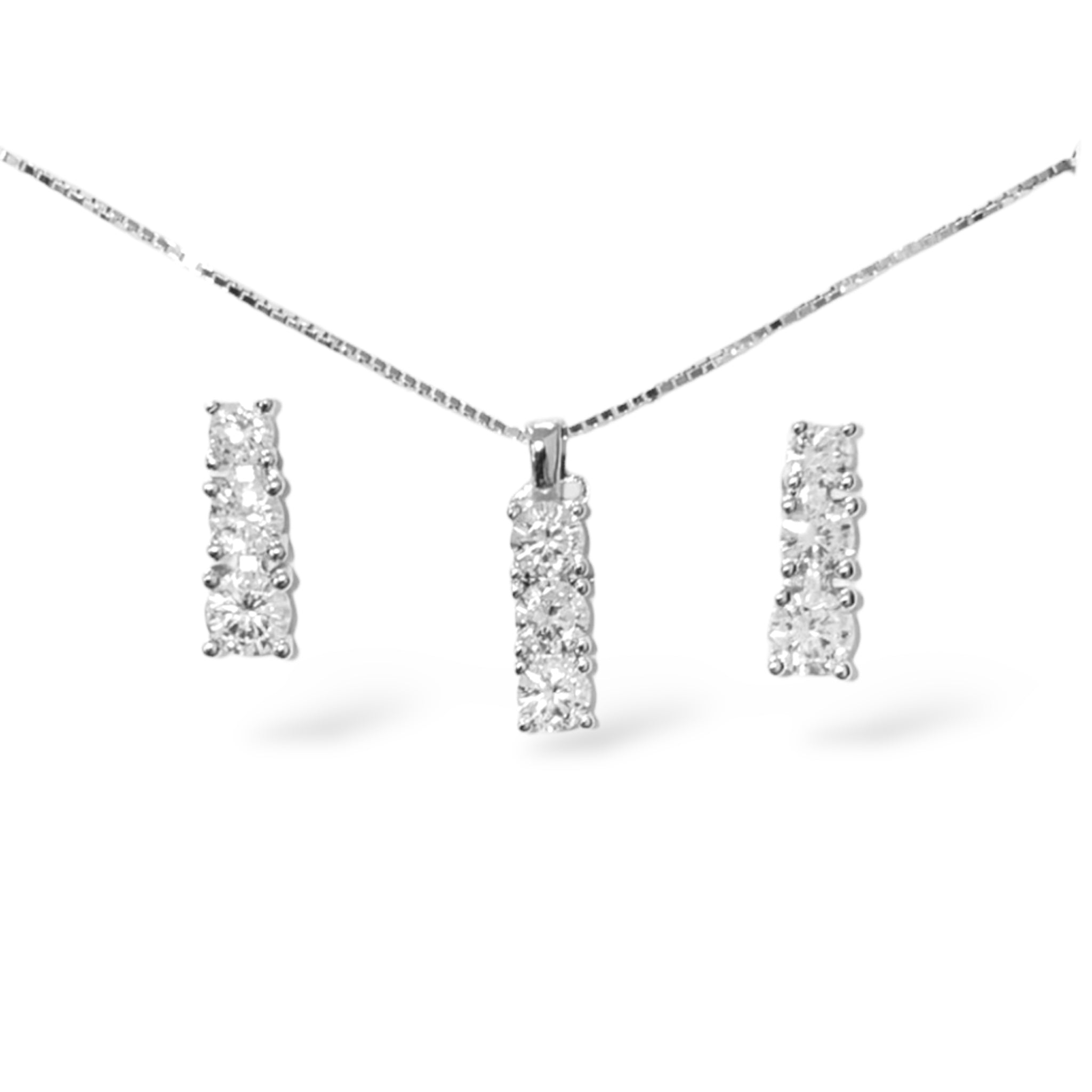 Parure collana e orecchini Trilogy