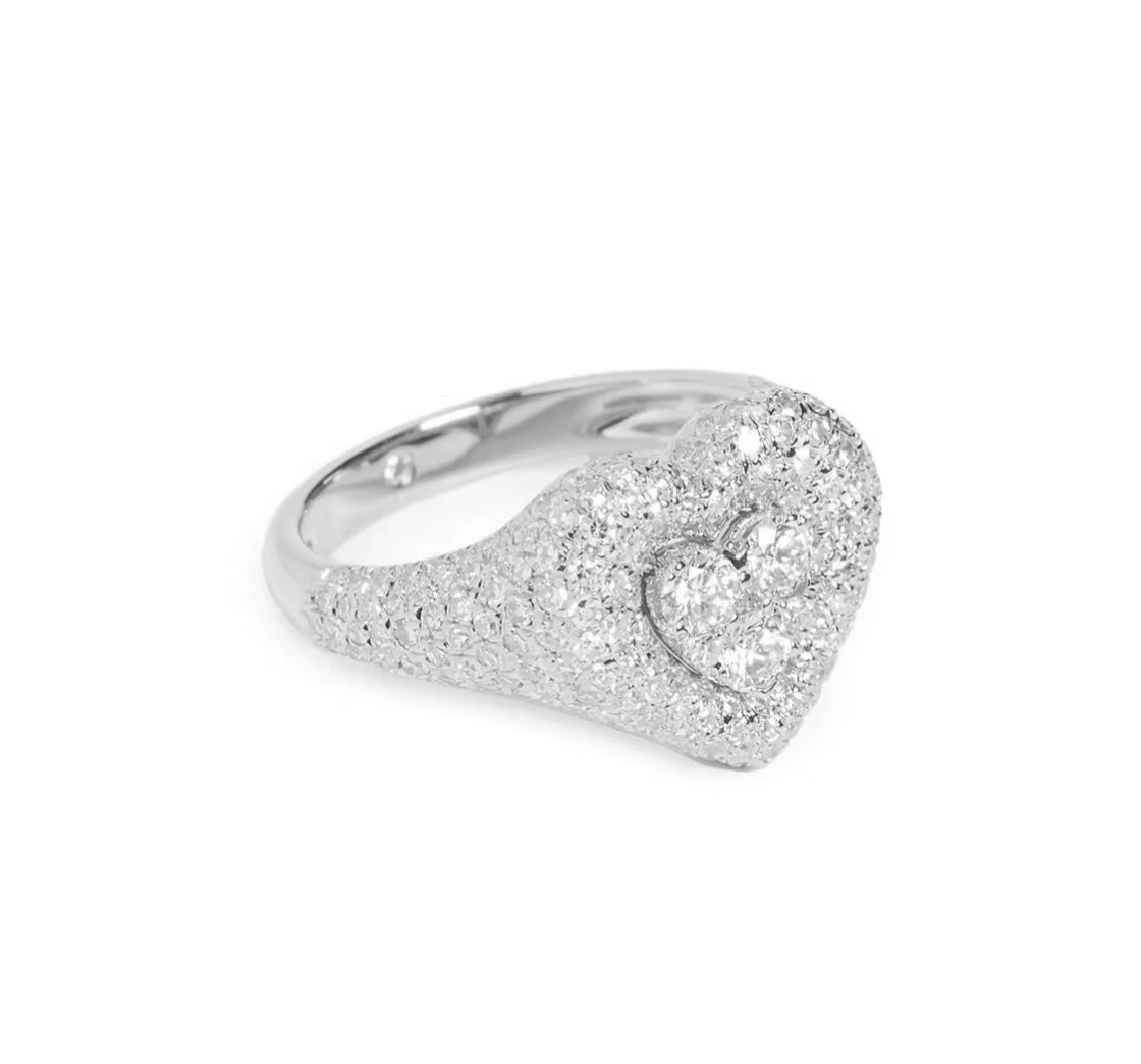 Anello chevron da mignolo a cuore