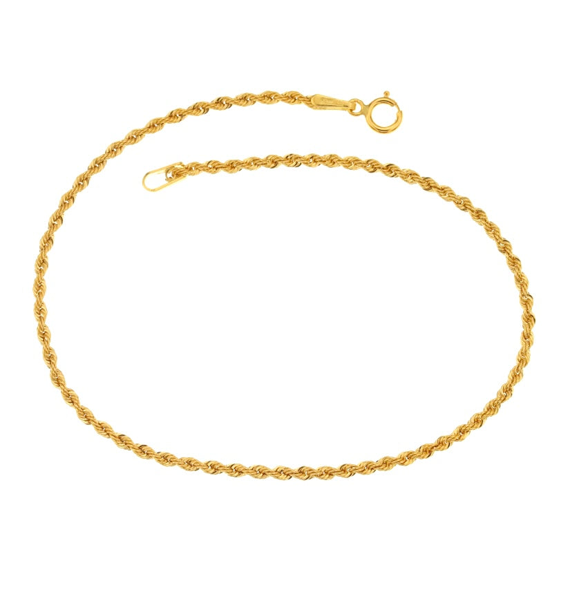 Bracciale corda in oro giallo