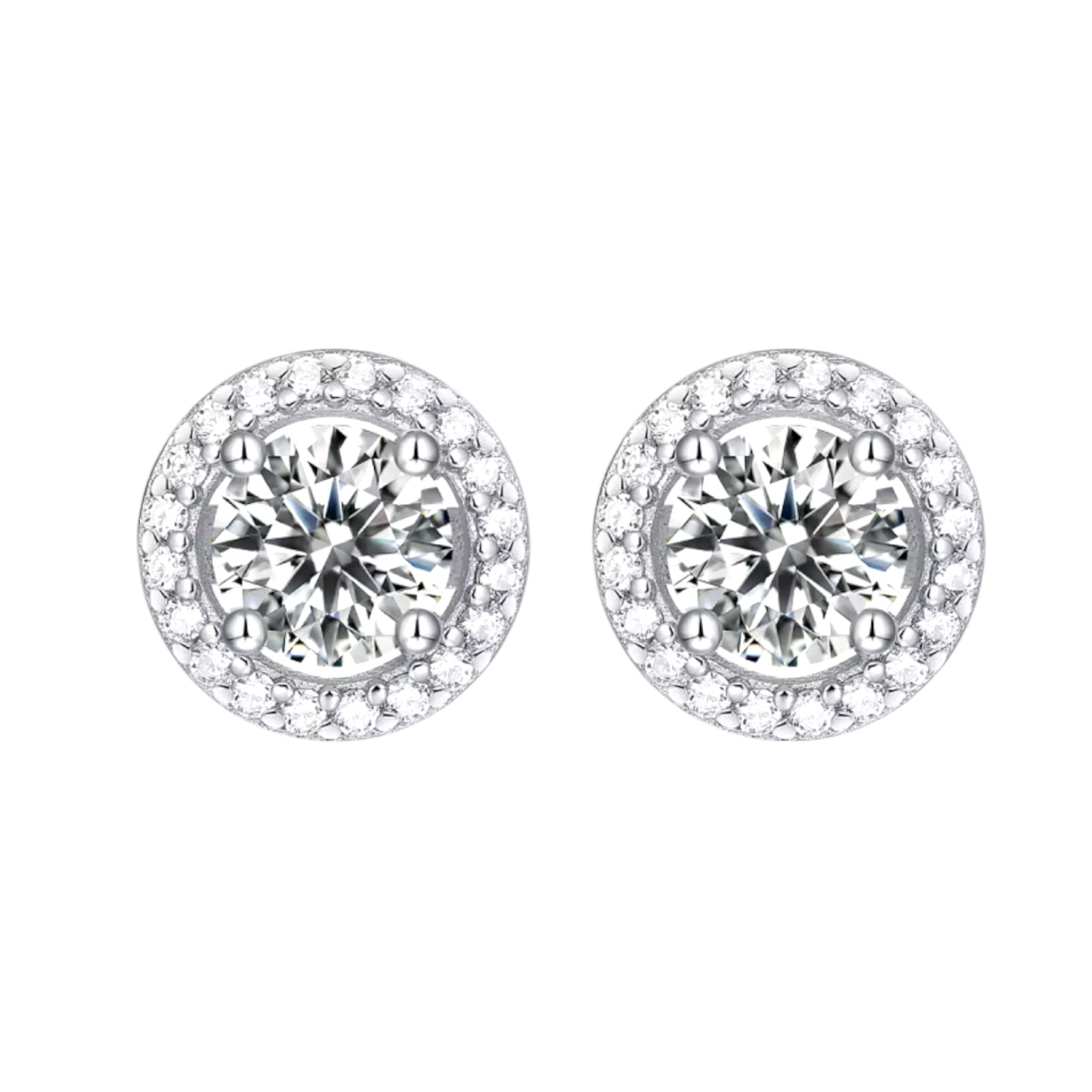 Orecchini punto luce in Moissanite certificata GRA da 0.50ct