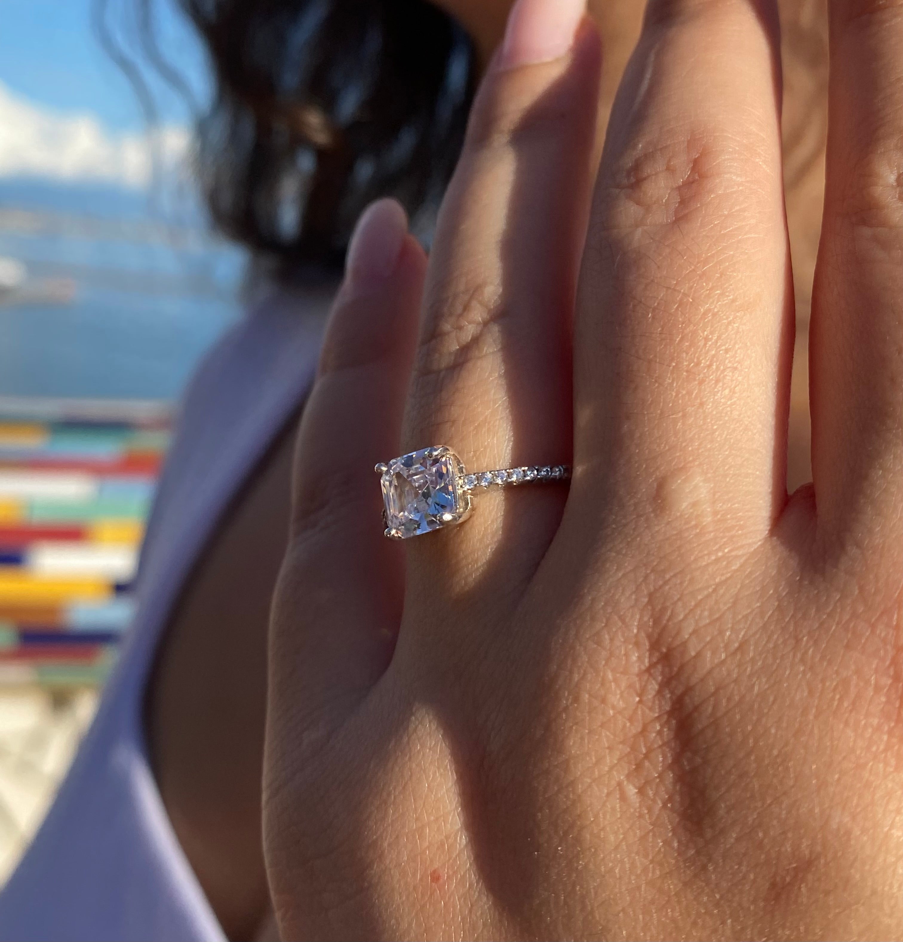 Anello scintillio quadrato