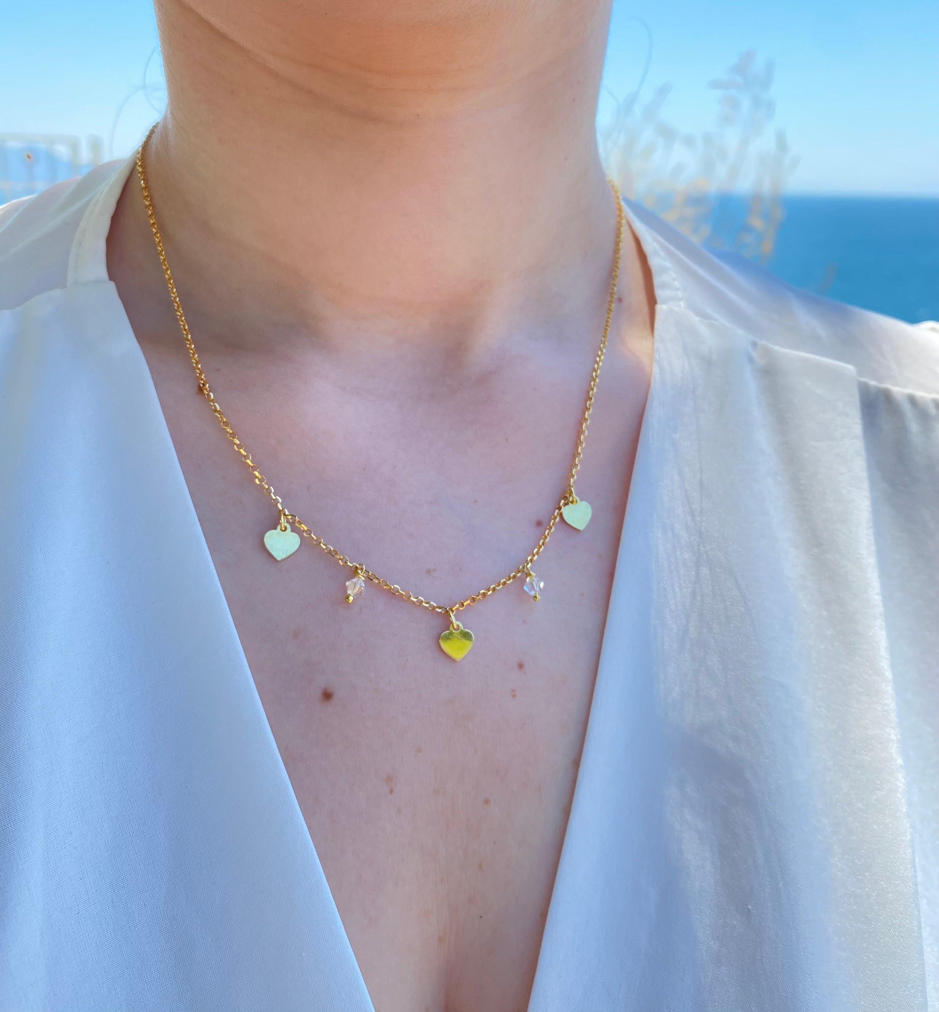 Collana Love cuori pendenti