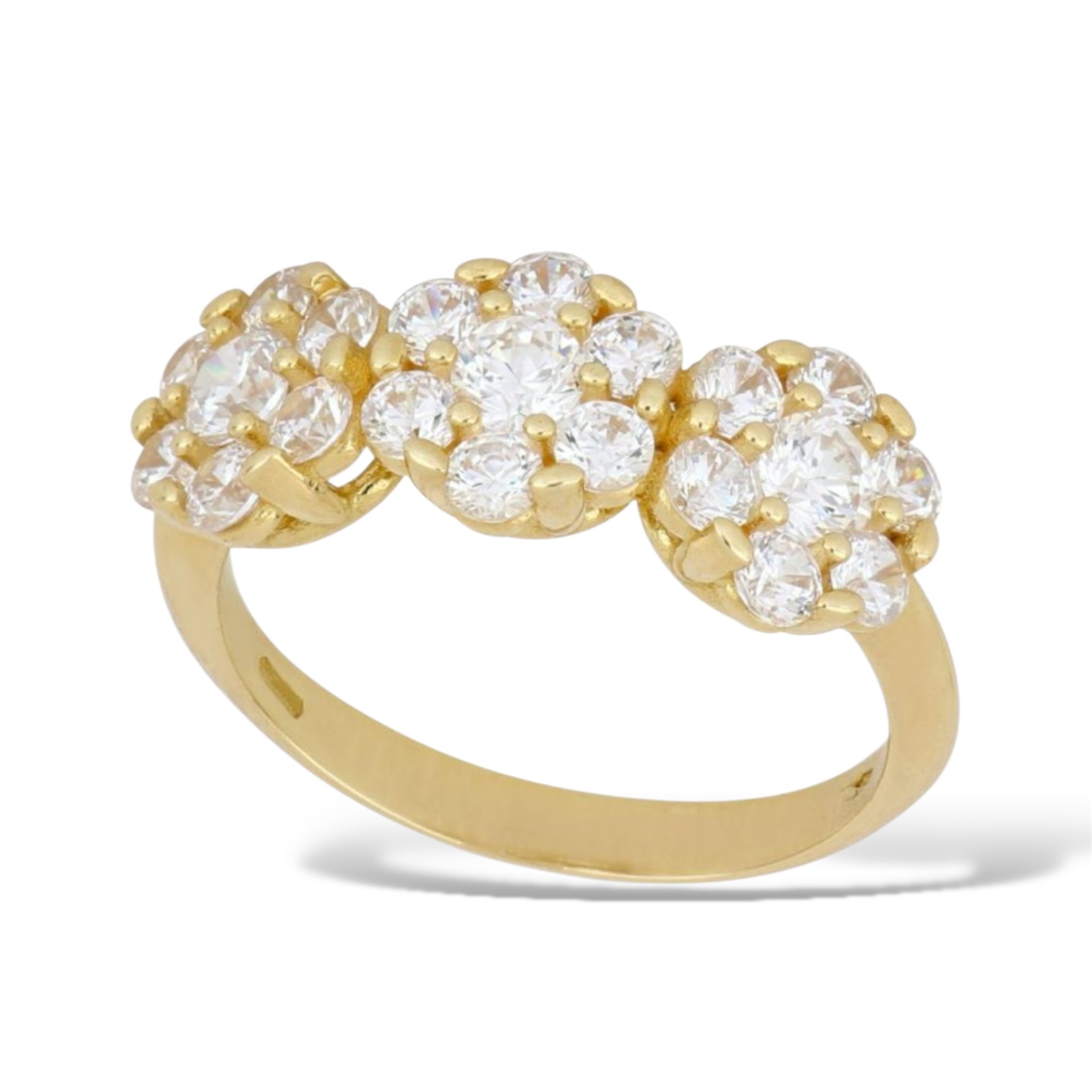 Anello Trilogy fiore in oro 18kt