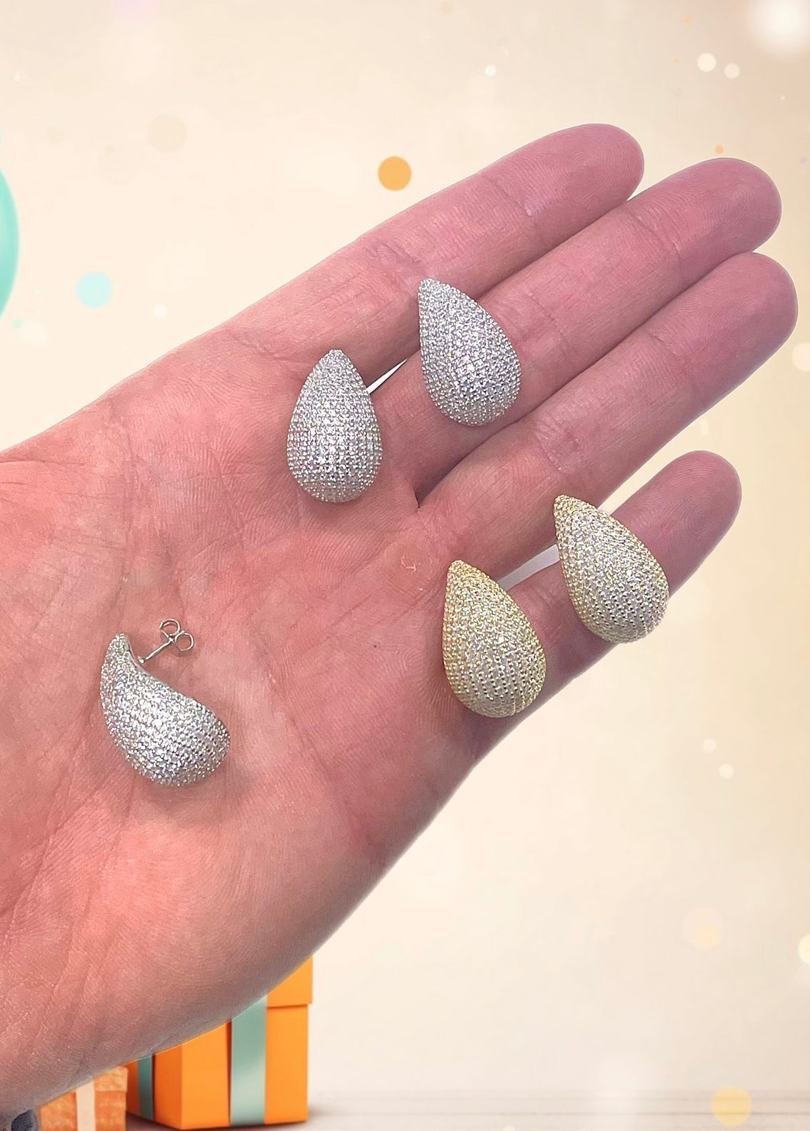 Orecchini goccia pavé Luxury