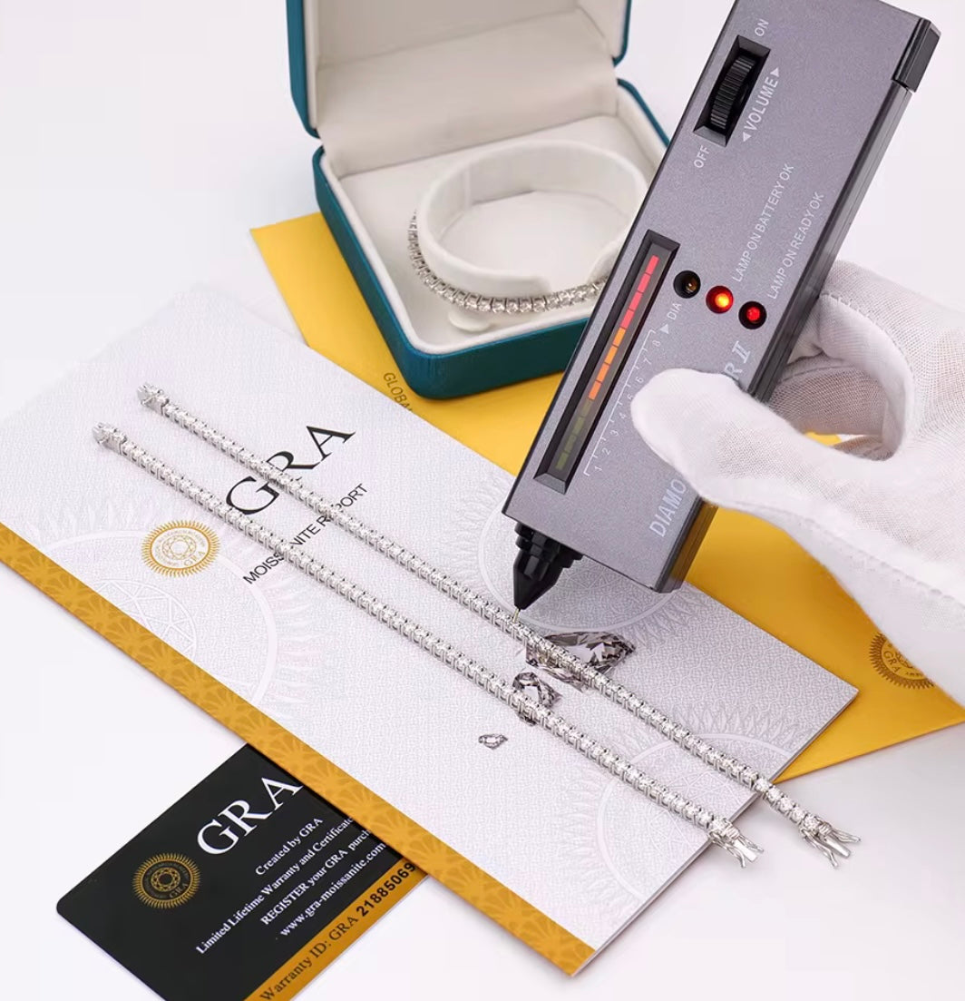 Bracciale tennis con moissanite D color Purezza VVS