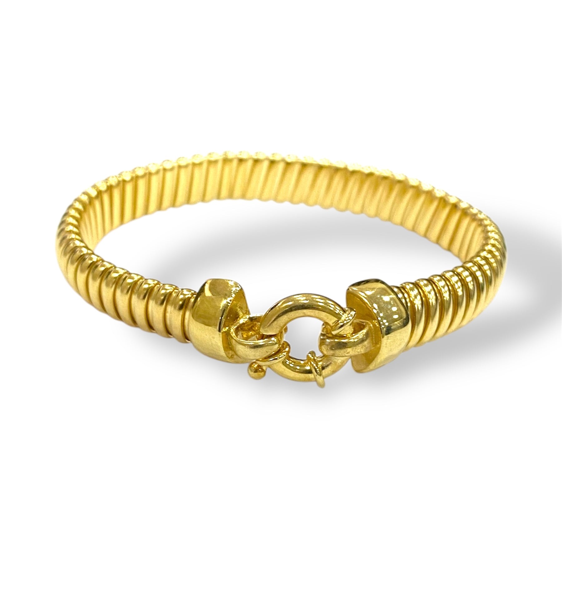 Bracciale maglia tubolare con chiusura ad anello