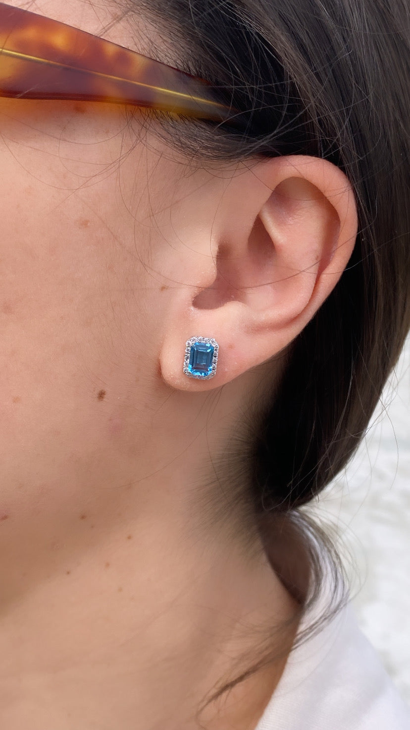 Orecchini Shine topazio blu