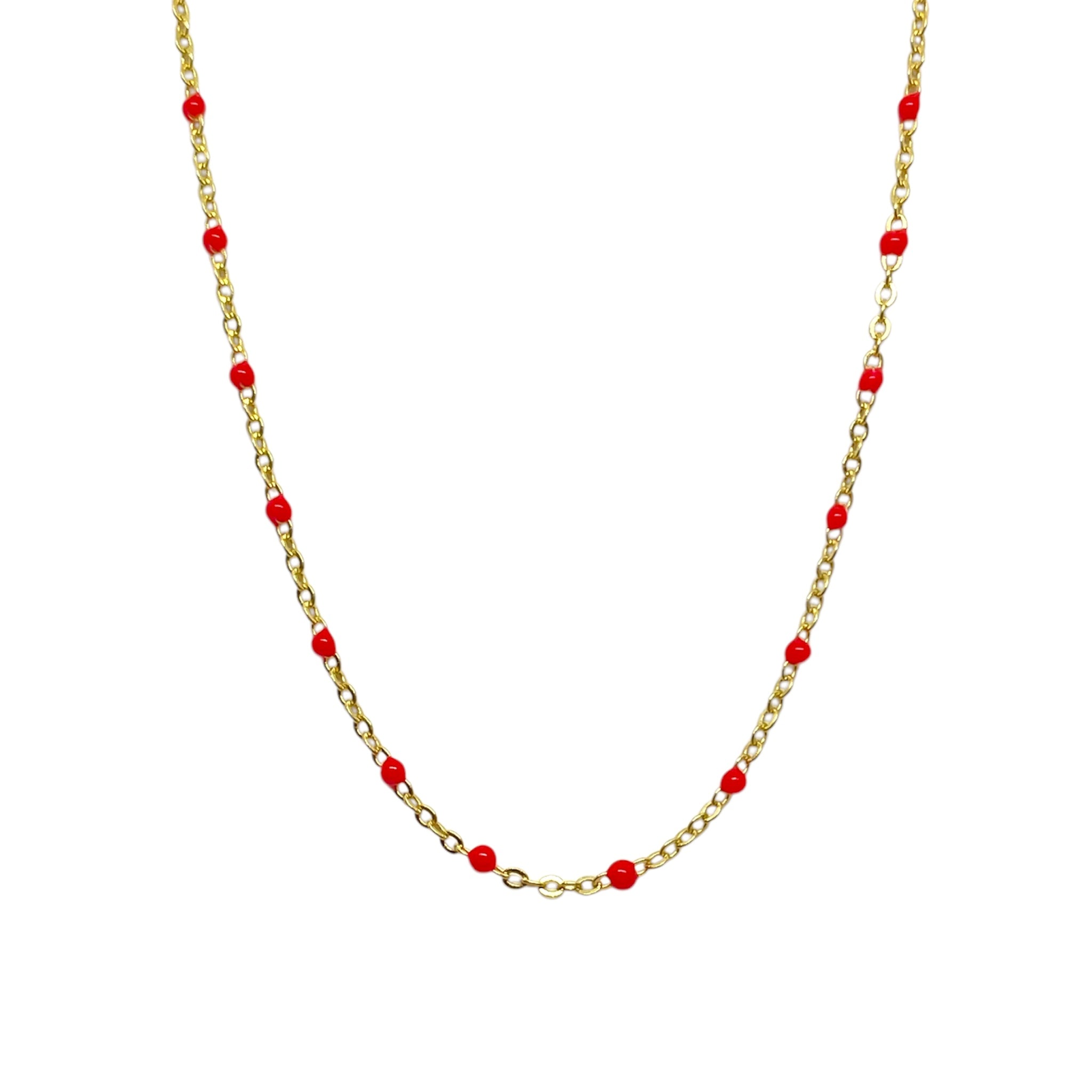 Collana con mini pepite rosse