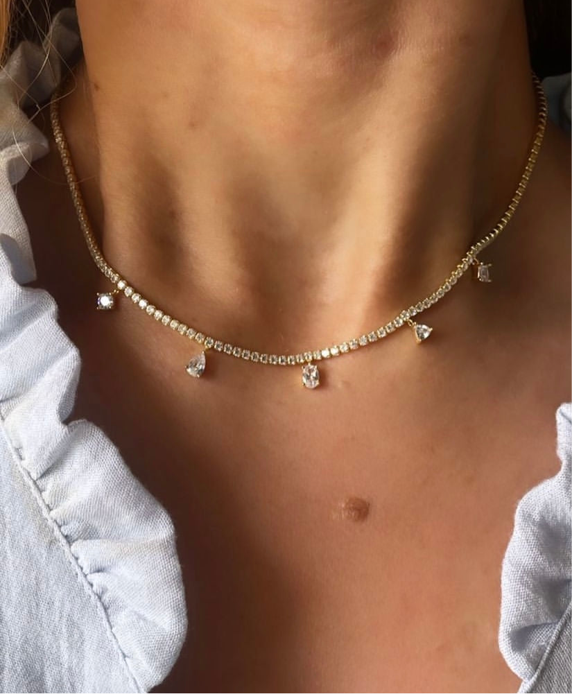Collana tennis con pendenti