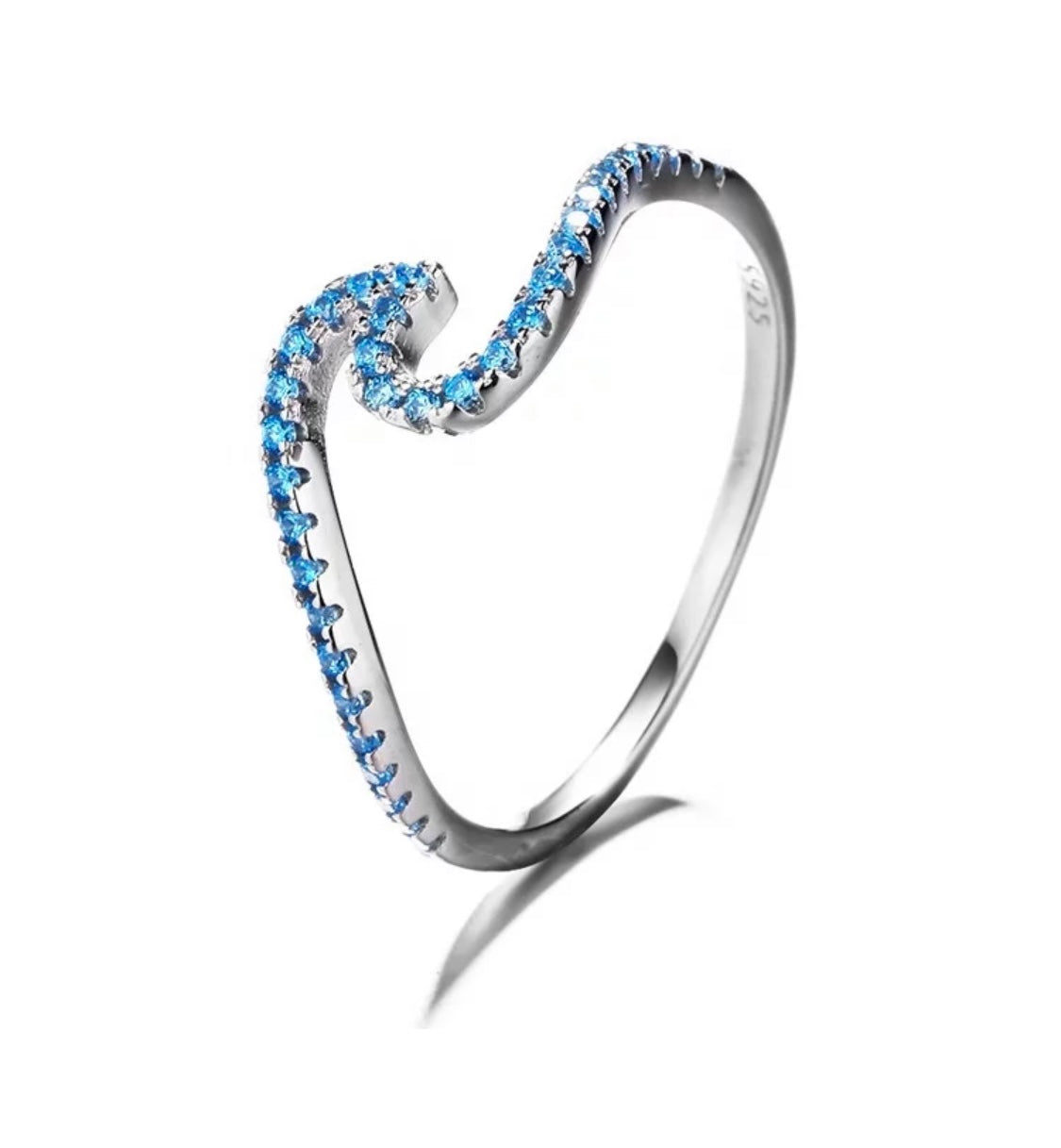 Anello onda blu