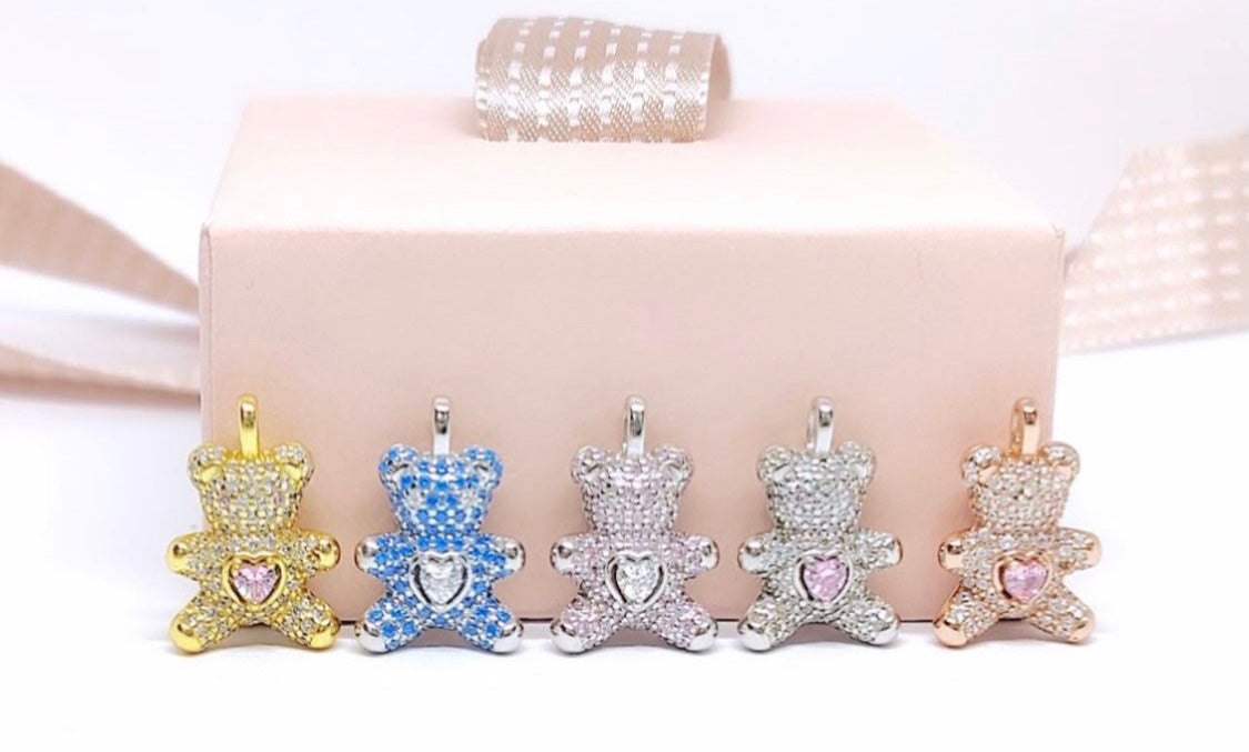 Collana orsetto pavé