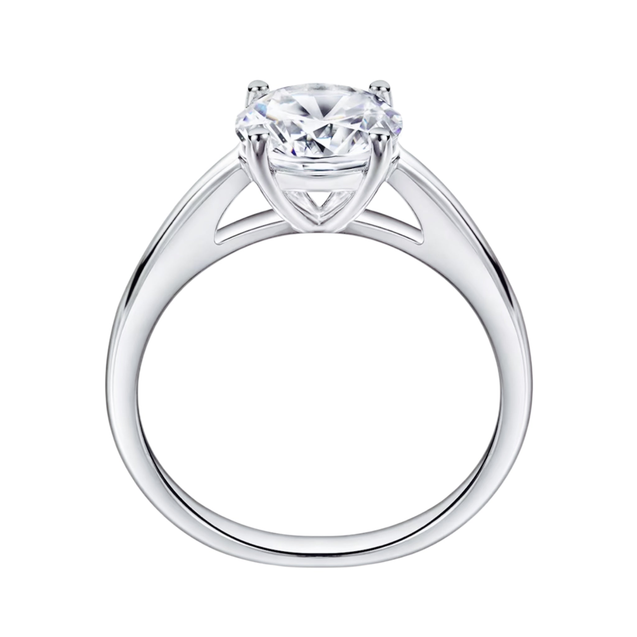 Anello solitario con moissanite da 2Ct