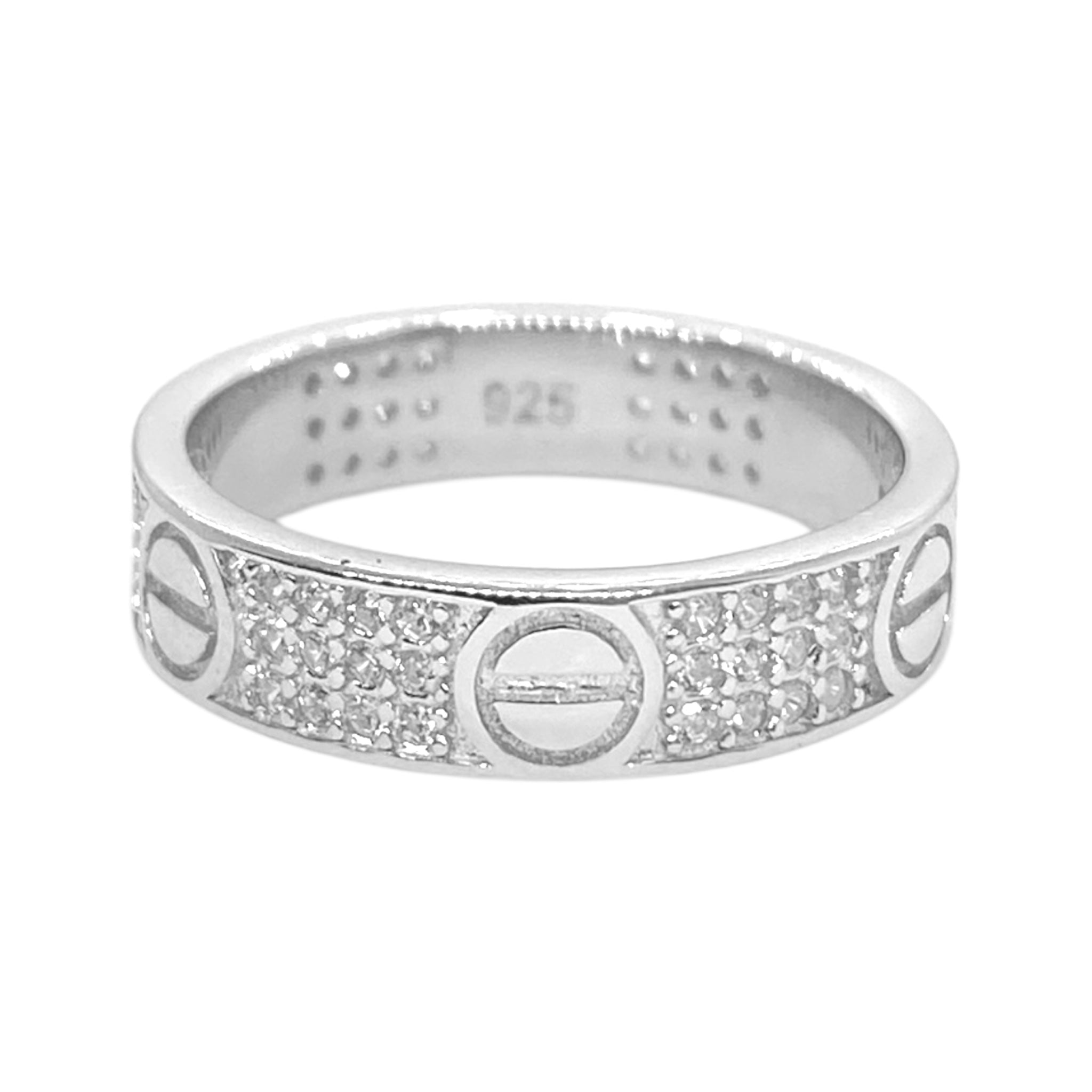 Anello Eternity con Viti e pavé