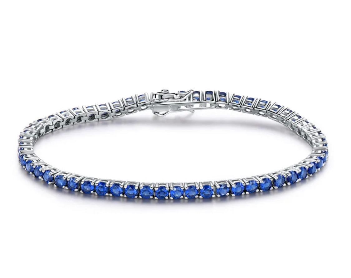 Blue tennis bracelet