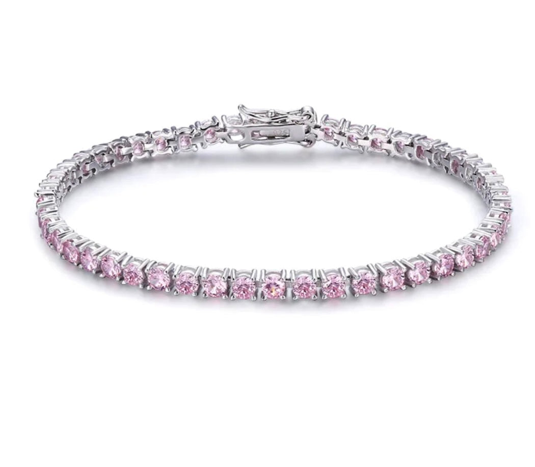 Pink tennis bracelet