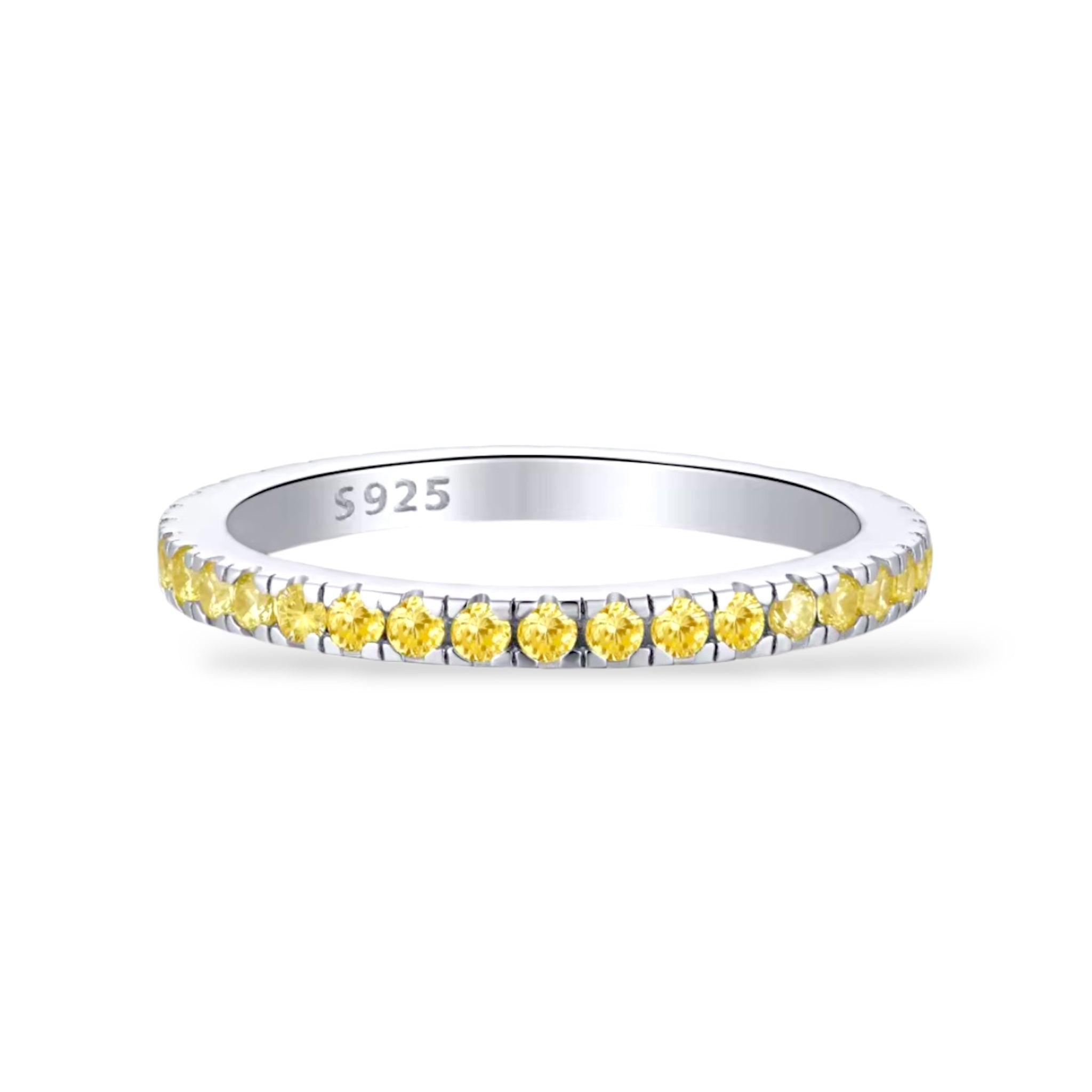 Anello mini Veretta con pietre gialle