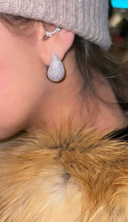 Luxury pavé drop earrings