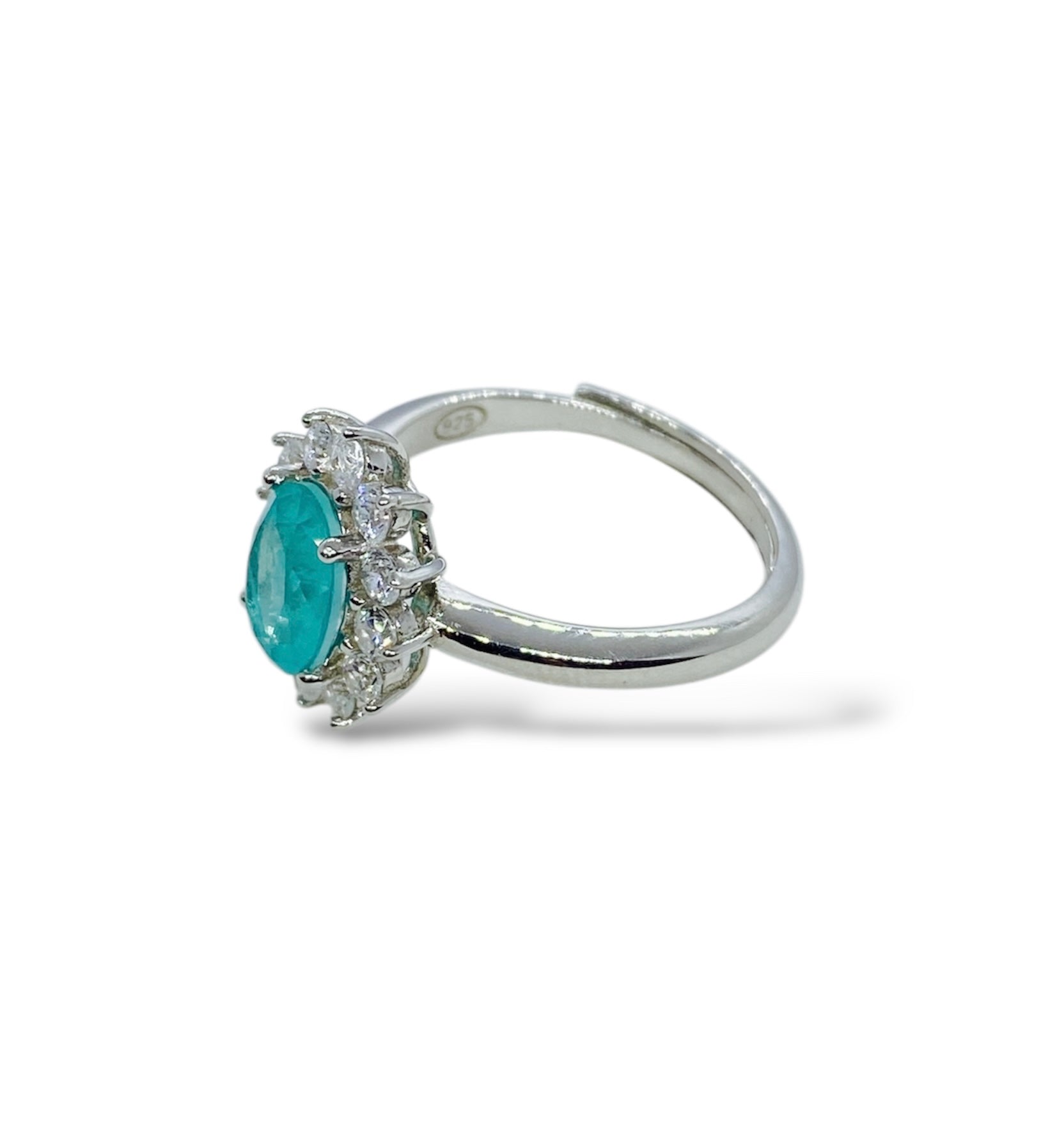 Anello smeraldo sintetico con misura regolabile