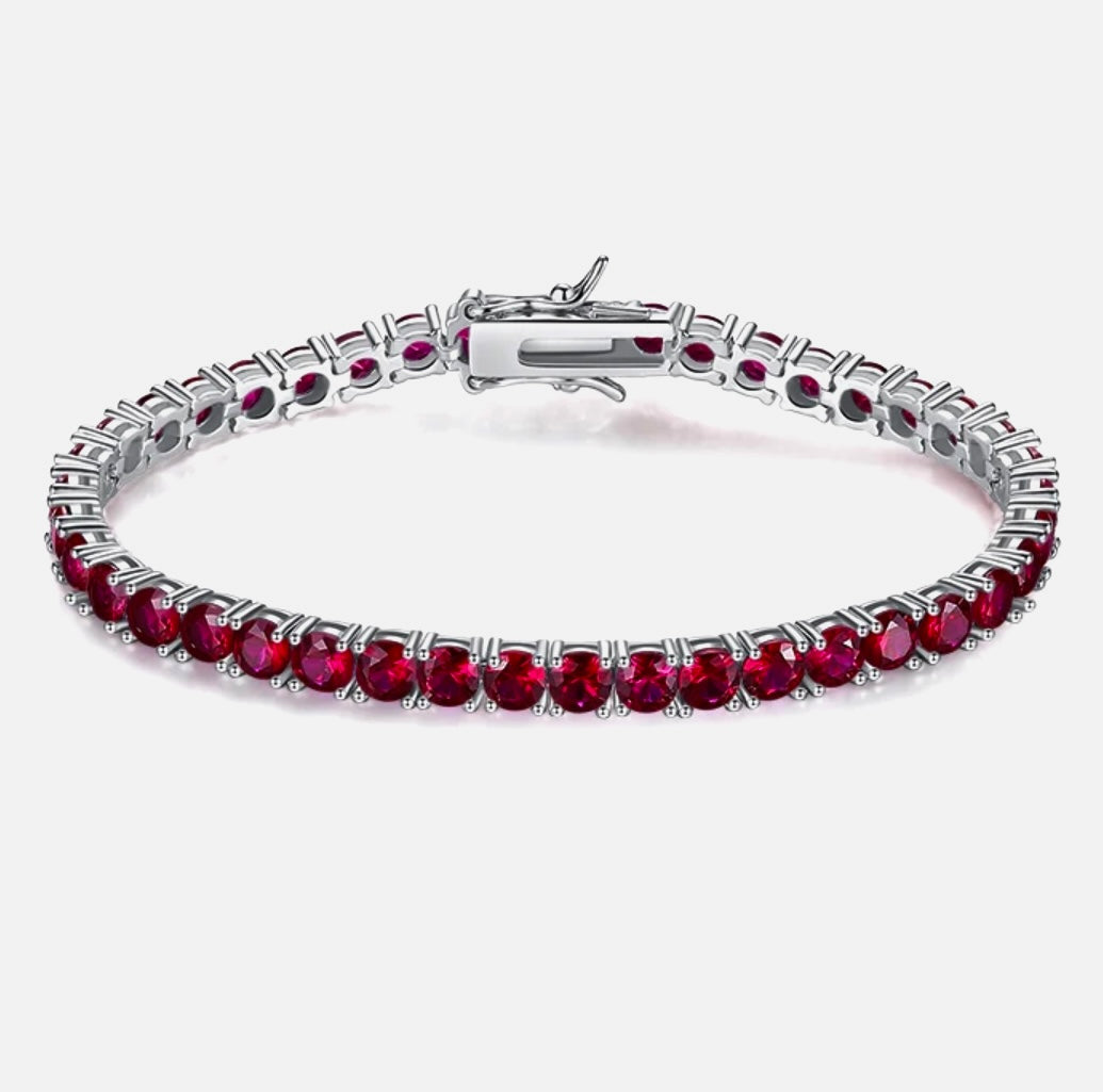 Ruby red tennis bracelet