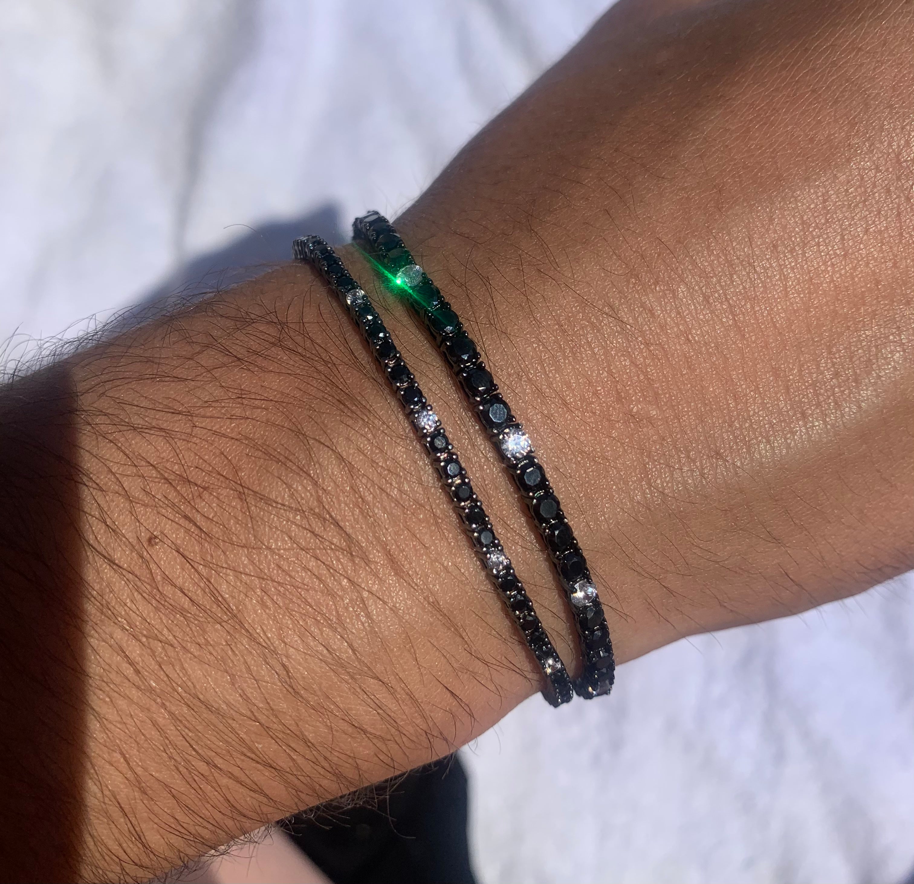 Two-tone tennis bracelet