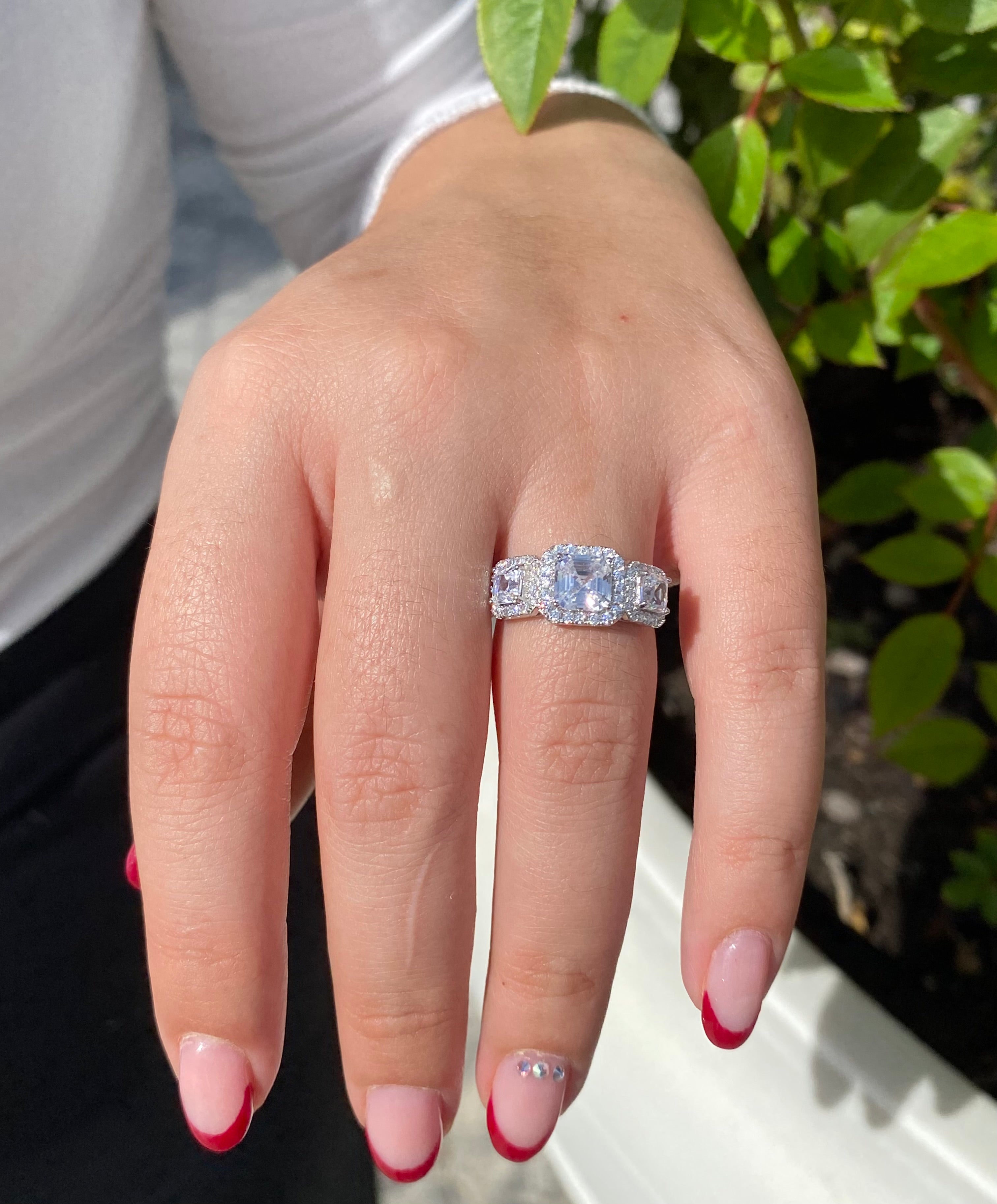 Anello Trilogy quadrato sparkly