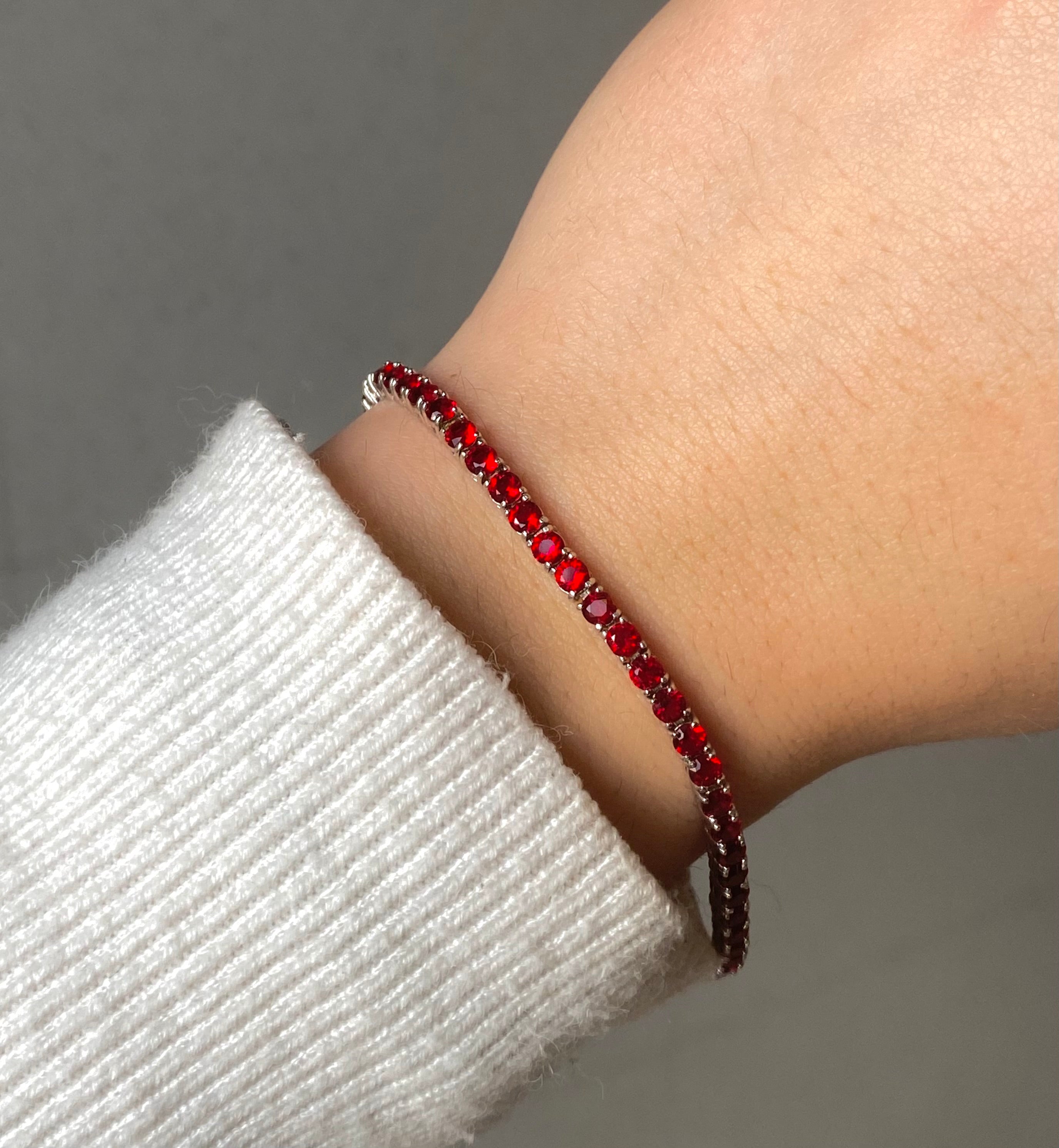 Ruby red tennis bracelet