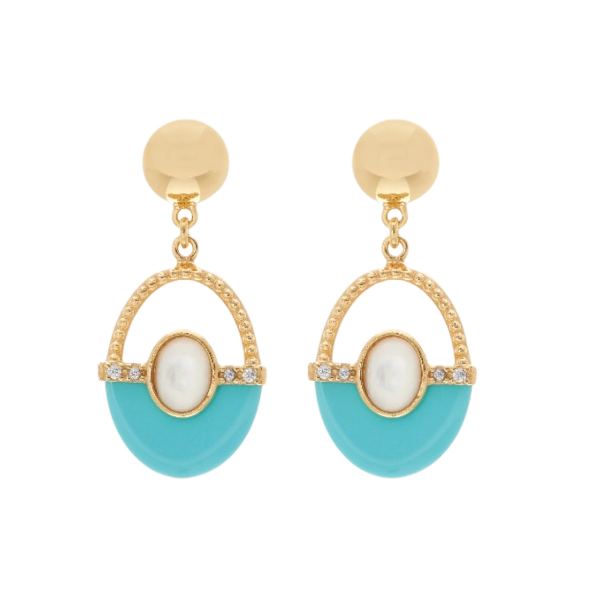 Orecchini Hollywood con turchese naturale