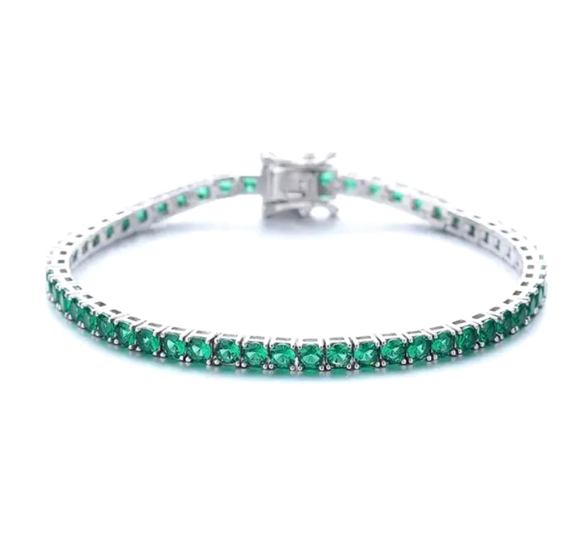 Emerald green tennis bracelet