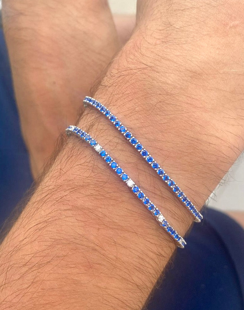 Blue tennis bracelet