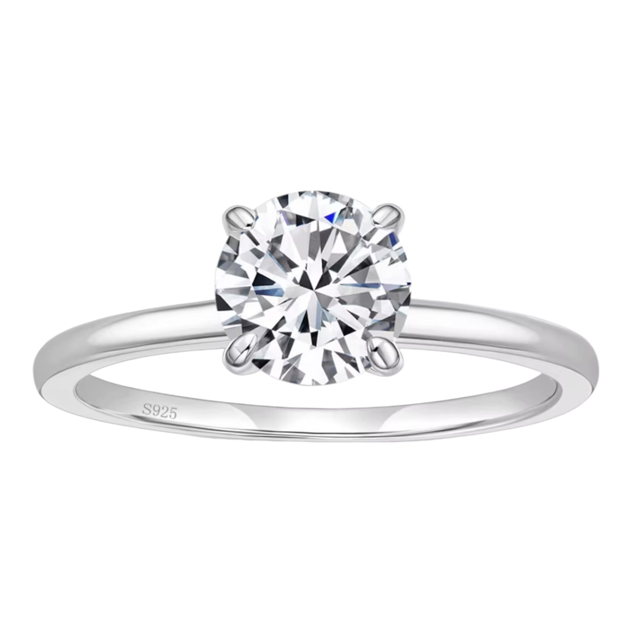 Anello solitario luminoso con moissanite 1.25