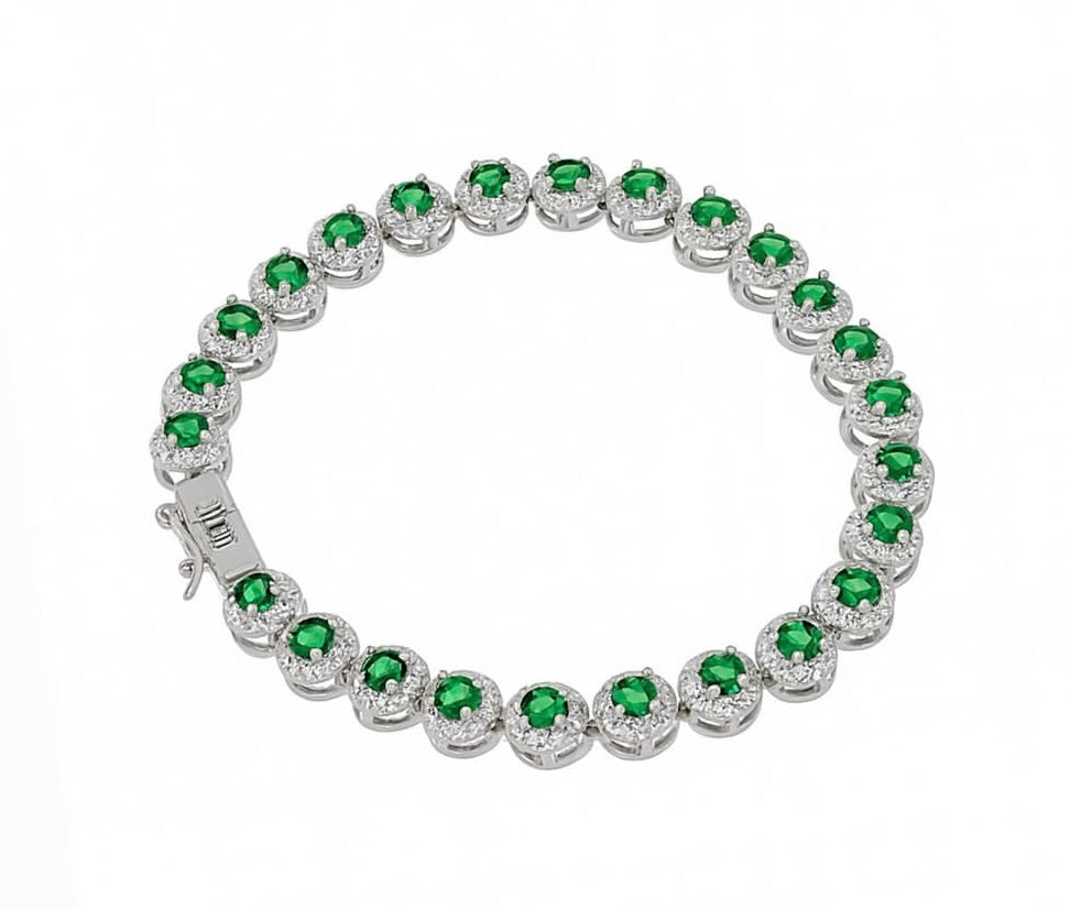 Bracciale tennis magic con pietre Verde smeraldo