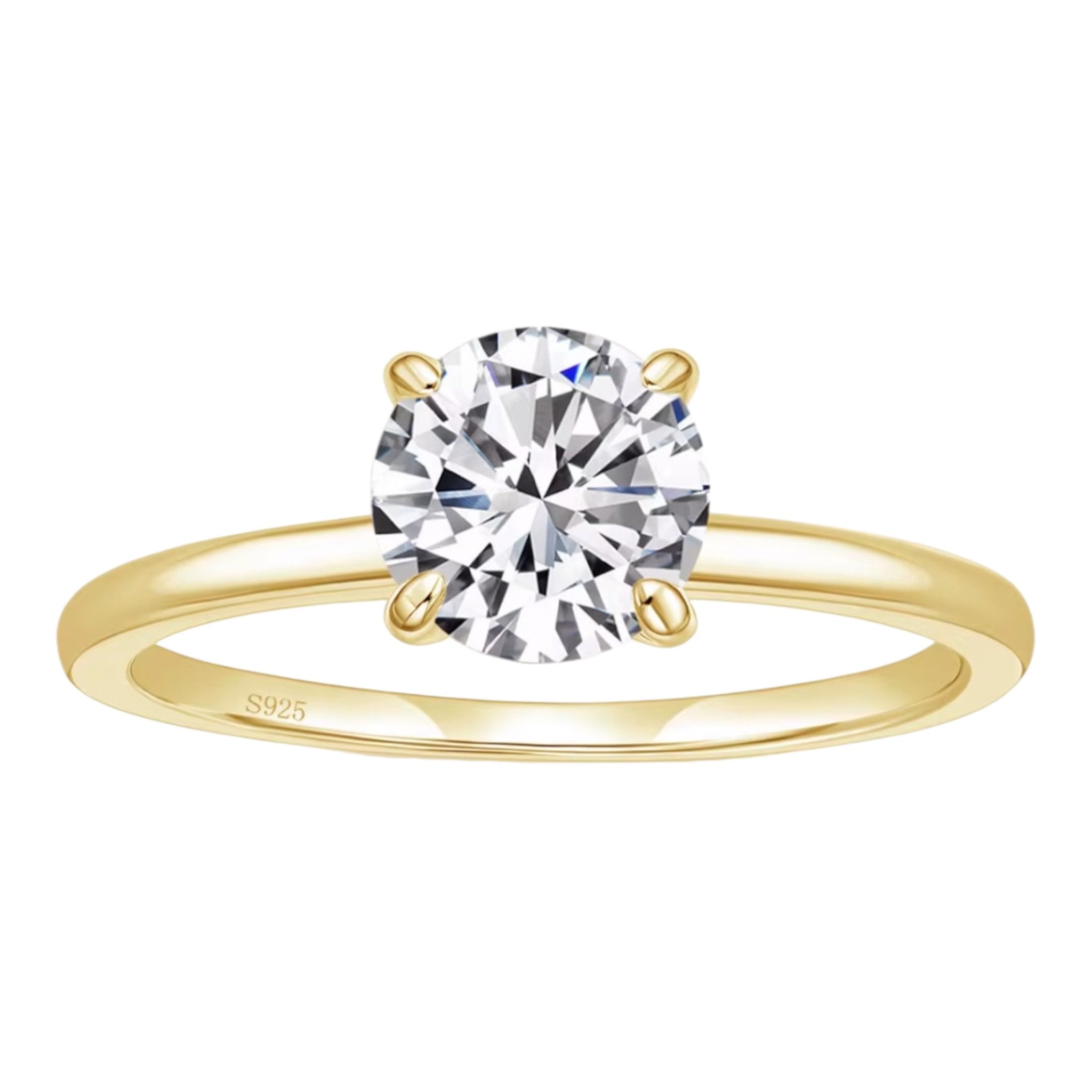 Anello solitario luminoso con moissanite 1.25