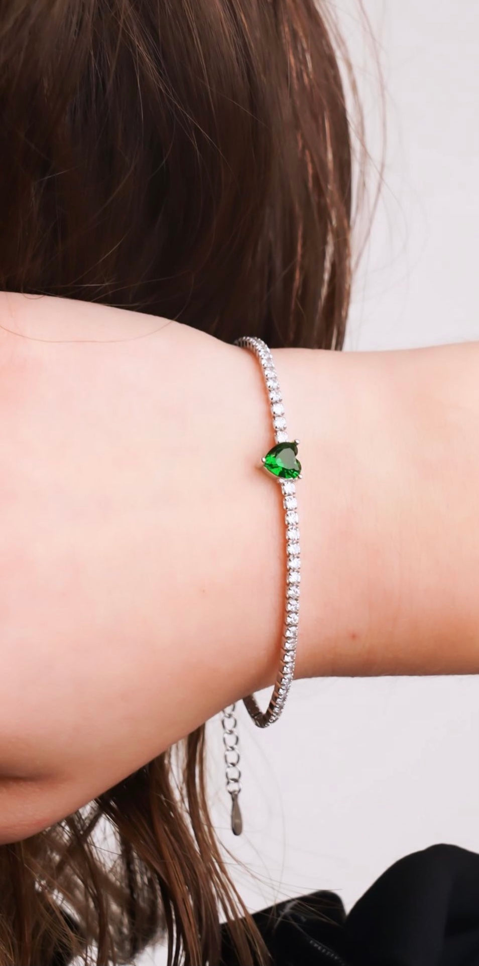 Heart tennis bracelet