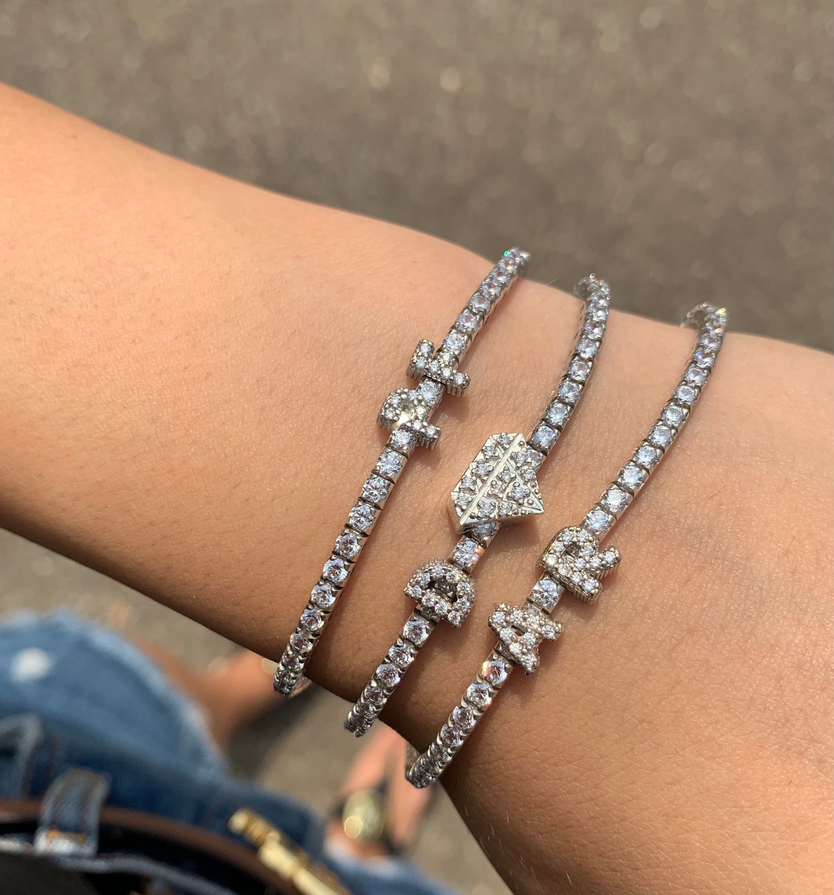 Letters 3mm tennis bracelet