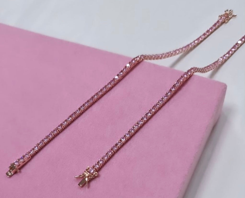 Pink tennis bracelet