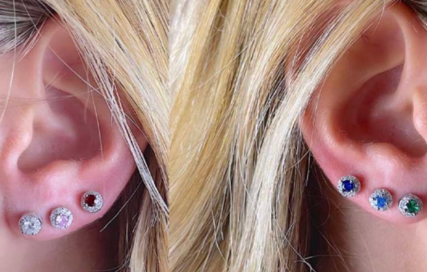 Colorful light point earrings