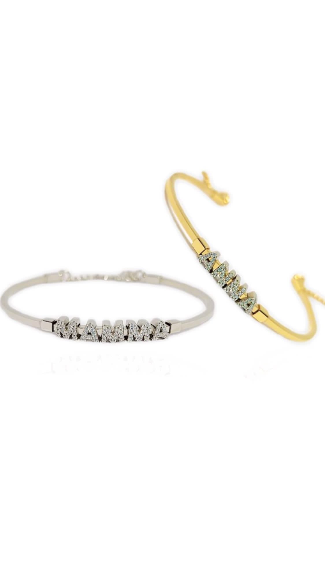 Rigid bracelet with name