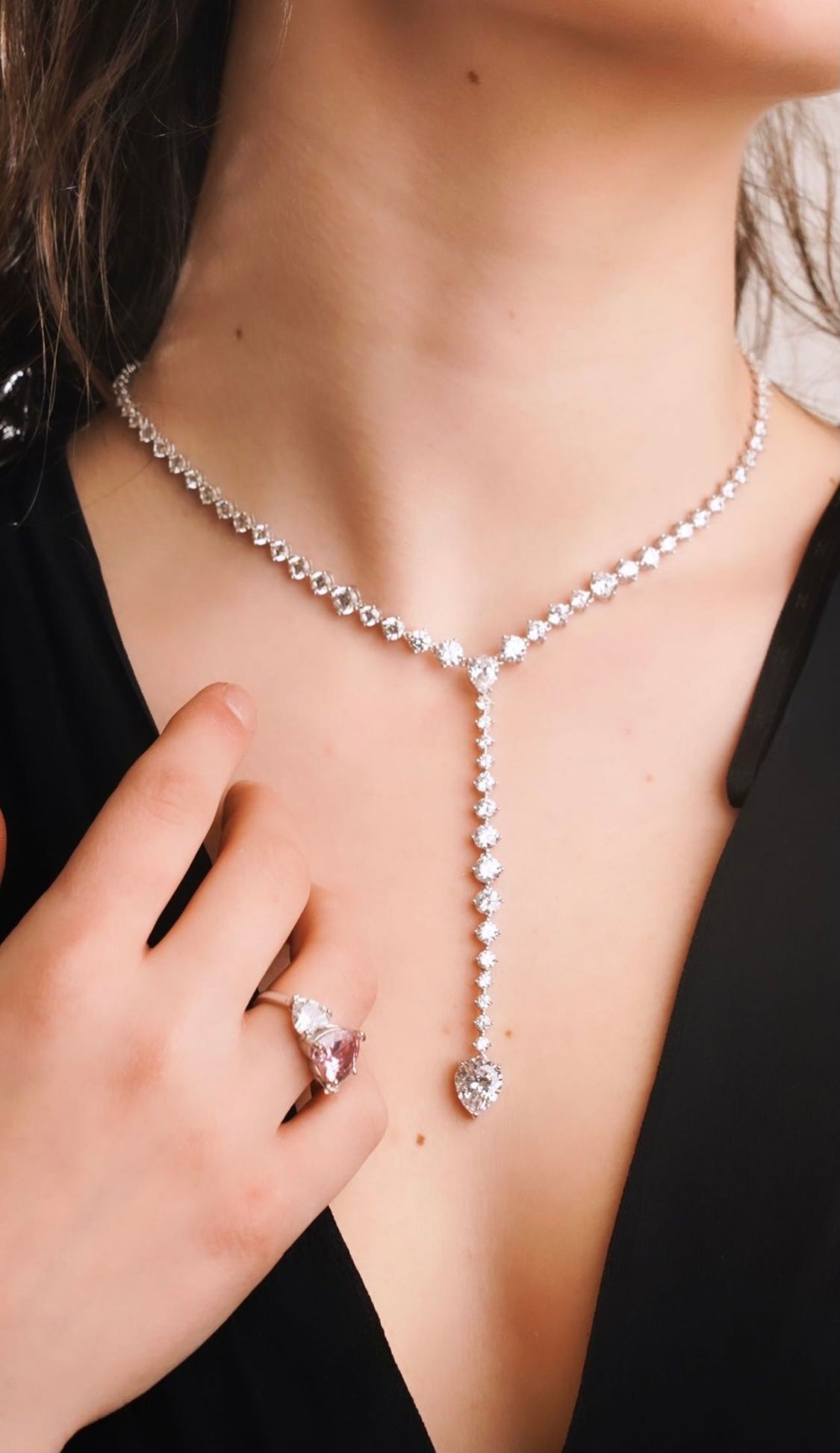 Luxury tennis necklace